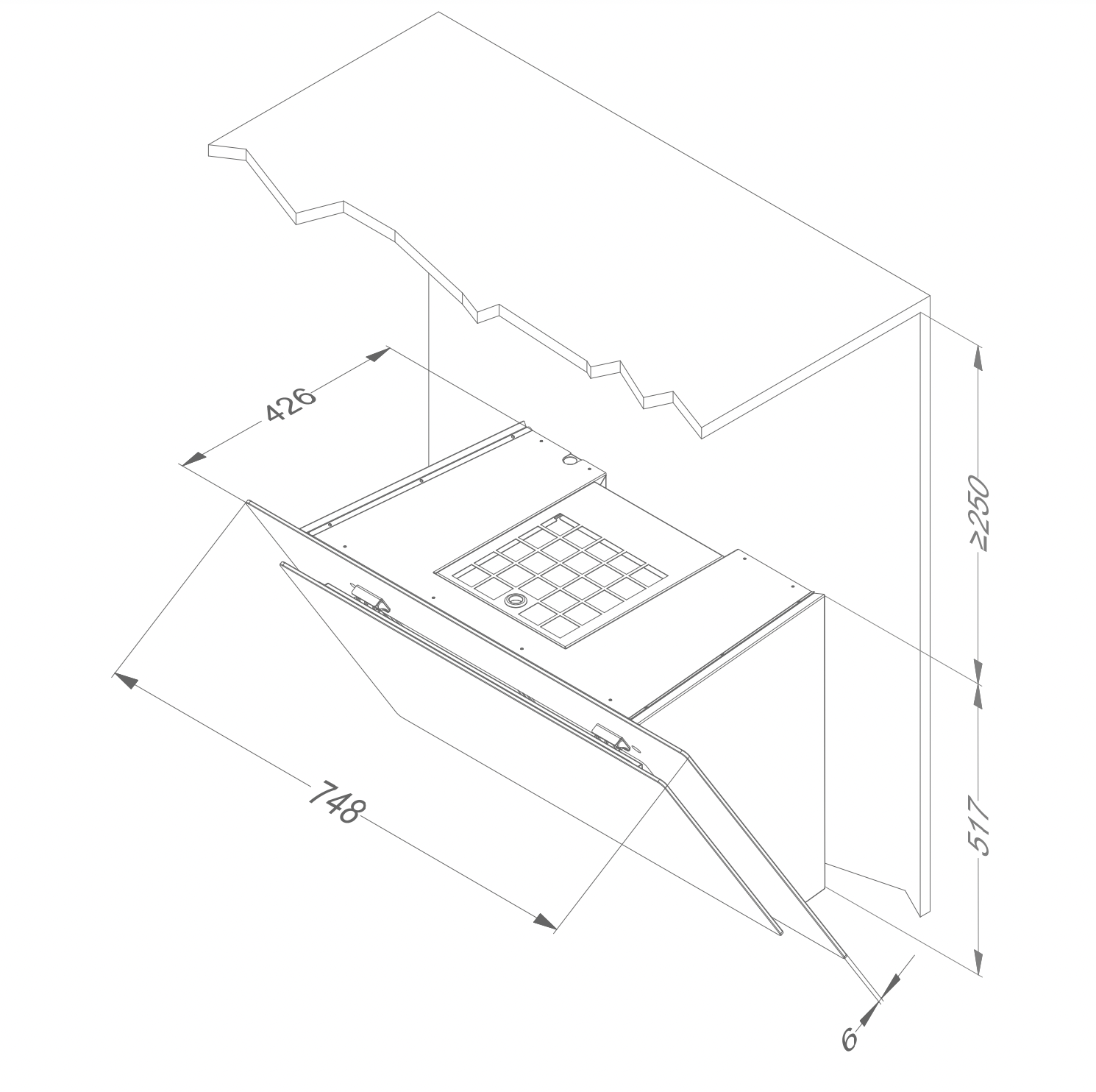 NOVY 7858 Vision headfree dampkap - 75cm NOVY 7858 Vision headfree dampkap - 75cm