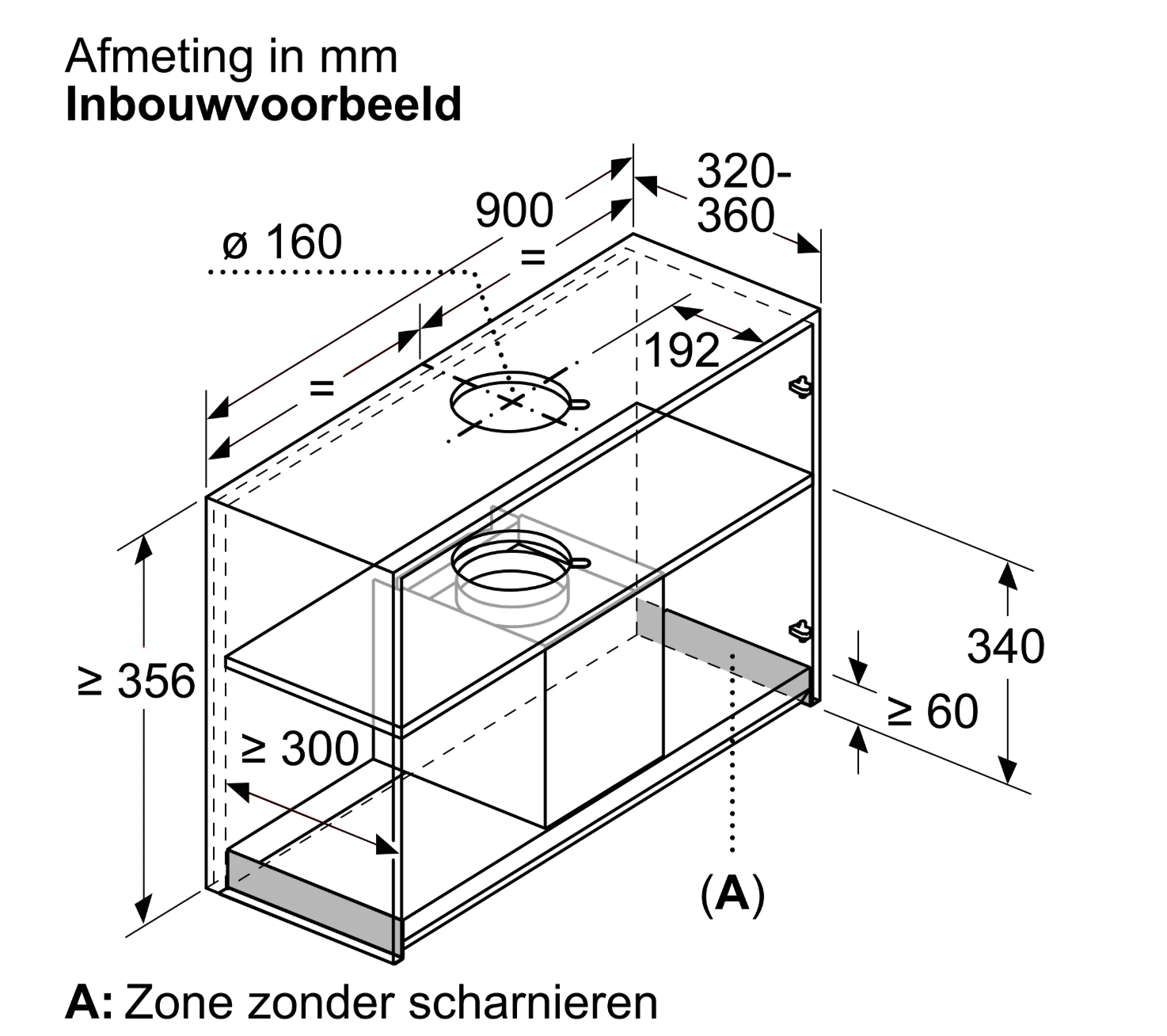 SIEMENS LJ97BDP60 geïntegreerde dampkap - 90cm