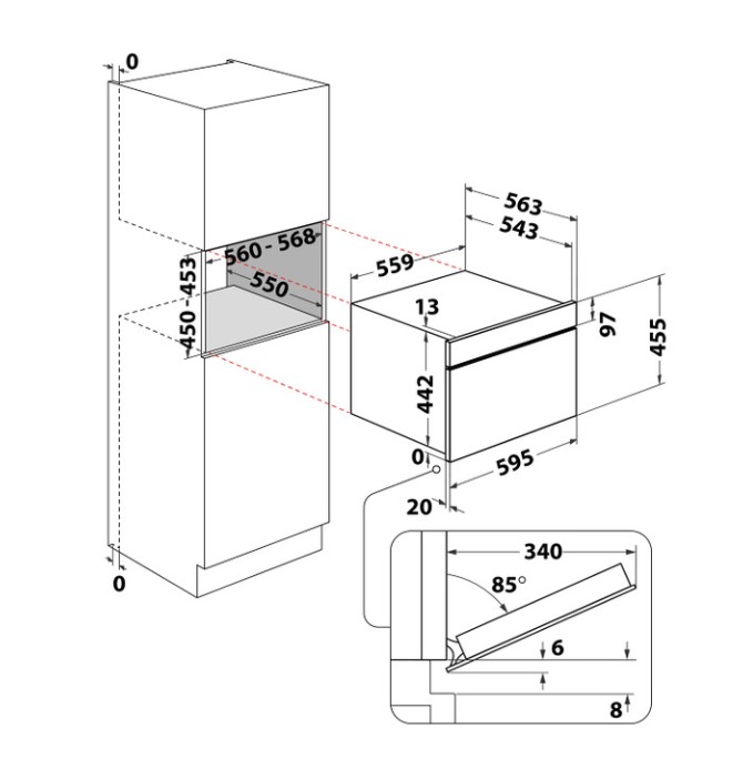 WHIRLPOOL WCS7A9PHTSBA multifunctionele oven met stoom - 45cm WHIRLPOOL WCS7A9PHTSBA multifunctionele oven met stoom - 45cm