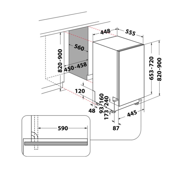 WHIRLPOOL WH6IB10BS7LA0 vaatwasser volledig integreerbaar WHIRLPOOL WH6IB10BS7LA0 vaatwasser volledig integreerbaar