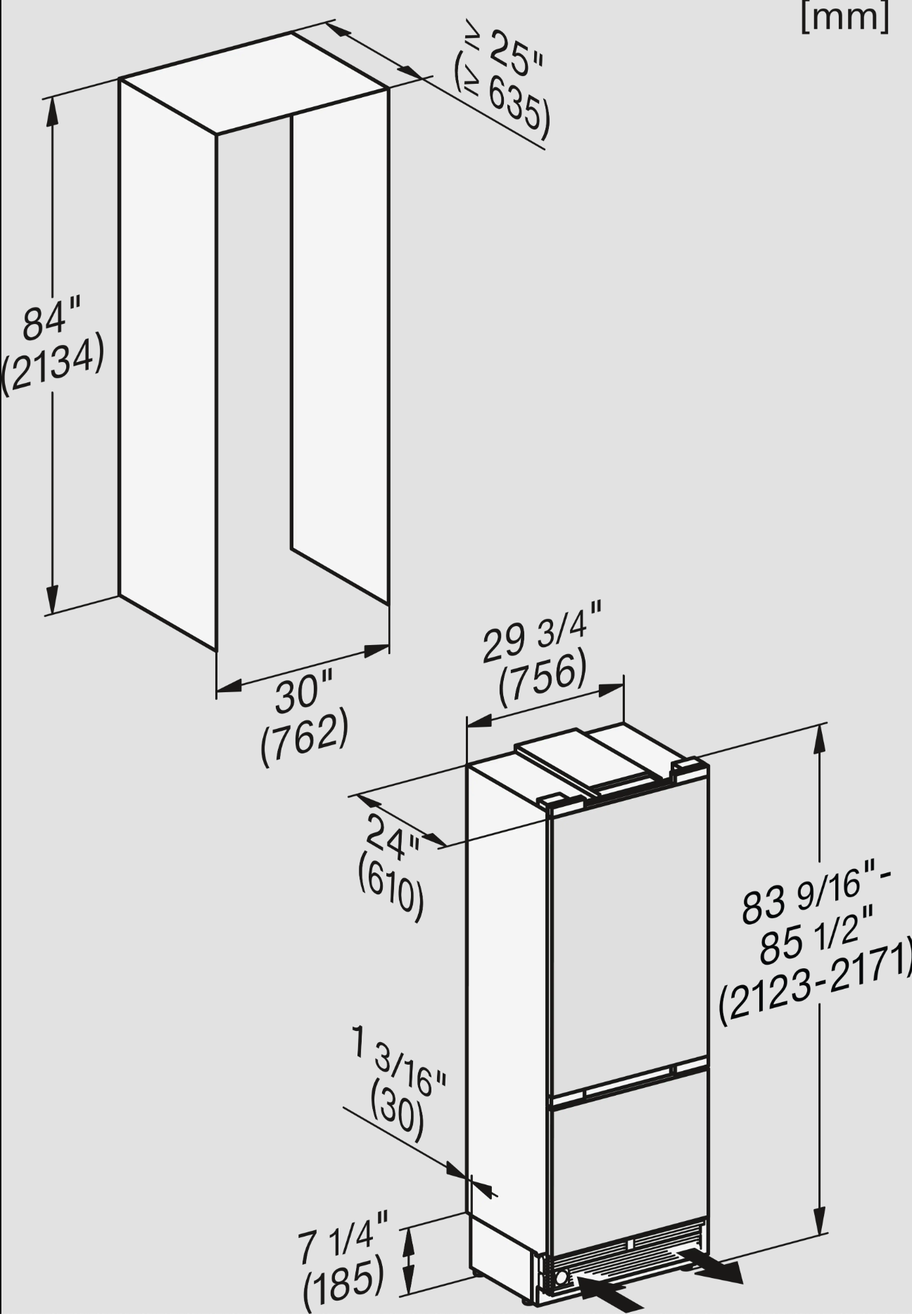 MIELE KFMC3834R koel-/vriescombinatie - 213cm