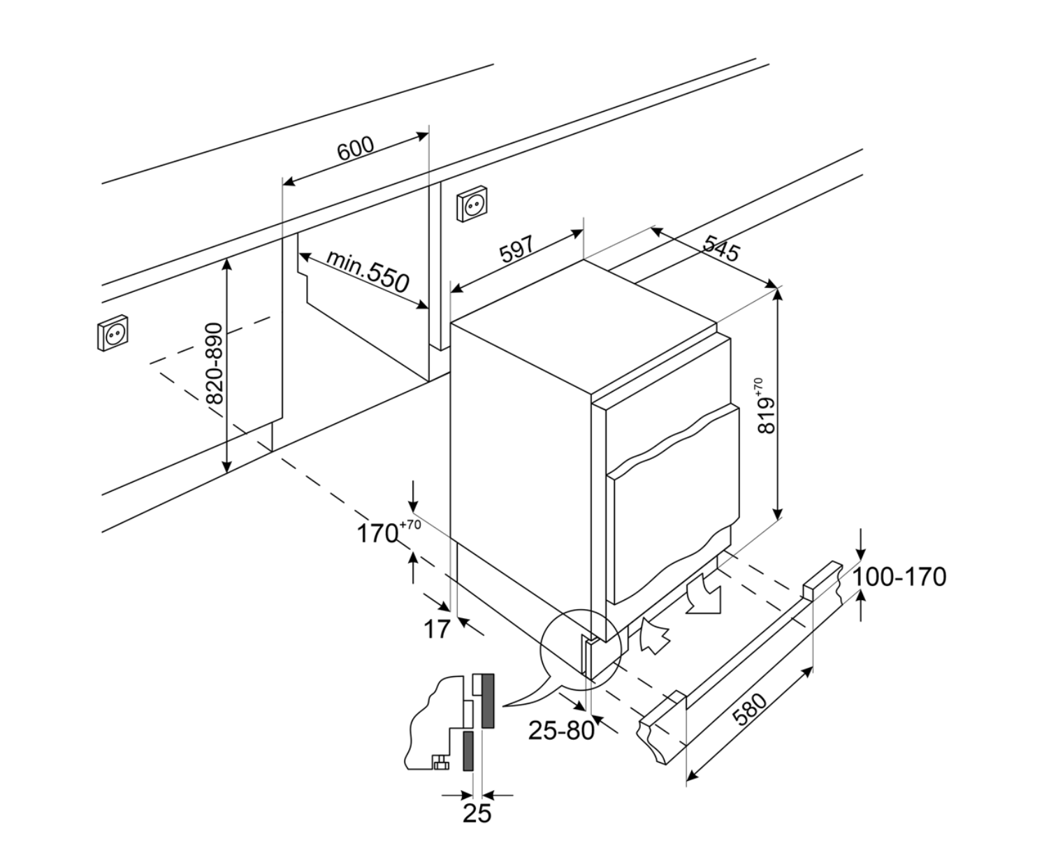 SMEG U8F082DE inbouw vriezer - 88cm SMEG U8F082DE inbouw vriezer - 88cm