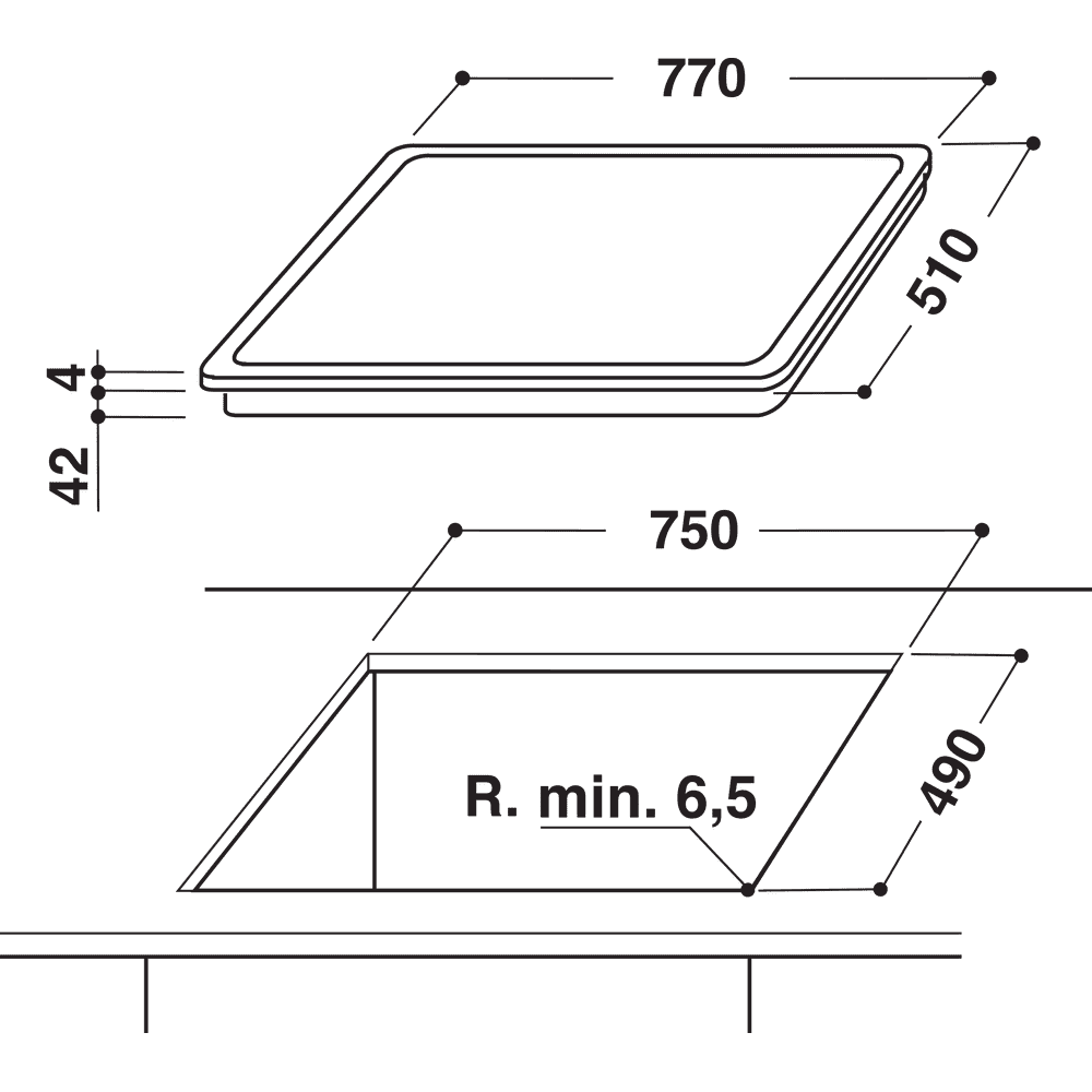 WHIRLPOOL AKT8360LX vitrokeramische kookplaat - 77cm WHIRLPOOL AKT8360LX vitrokeramische kookplaat - 77cm