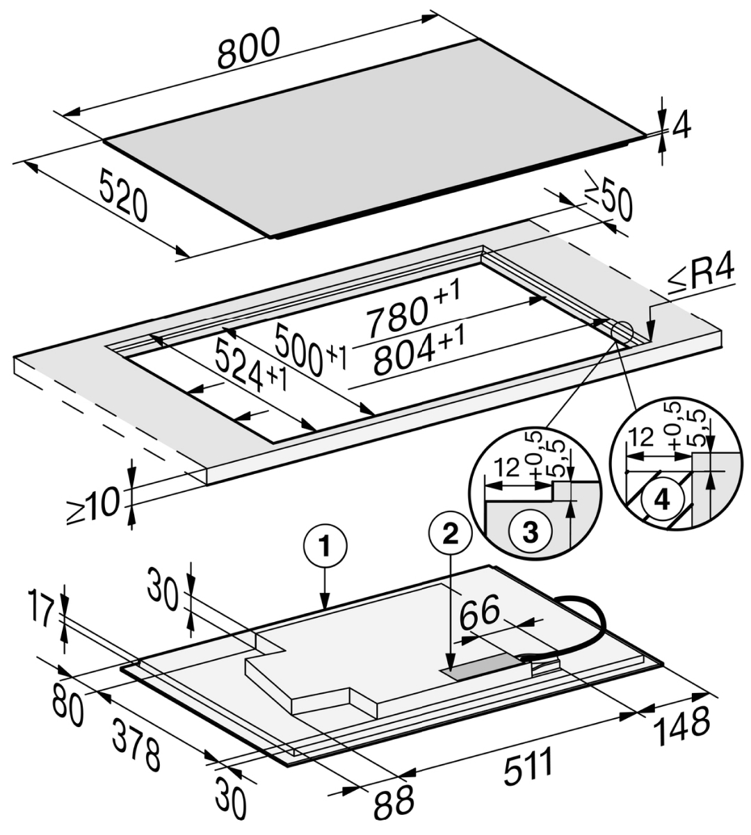 MIELE KM7679FL inductiekookplaat - 80cm MIELE KM7679FL inductiekookplaat - 80cm