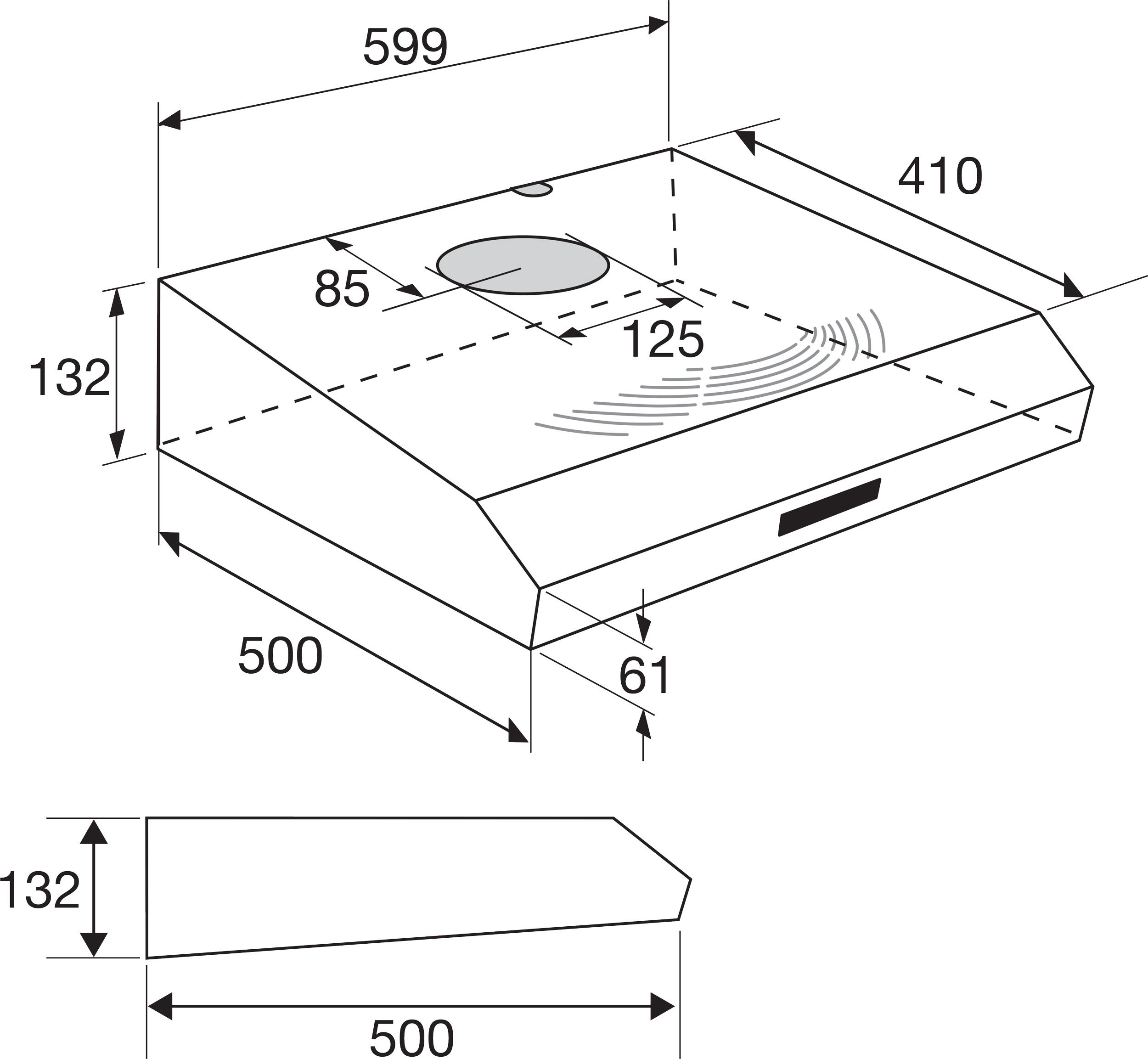 ATAG WO60211BM onderbouw dampkap - 60cm ATAG WO60211BM onderbouw dampkap - 60cm