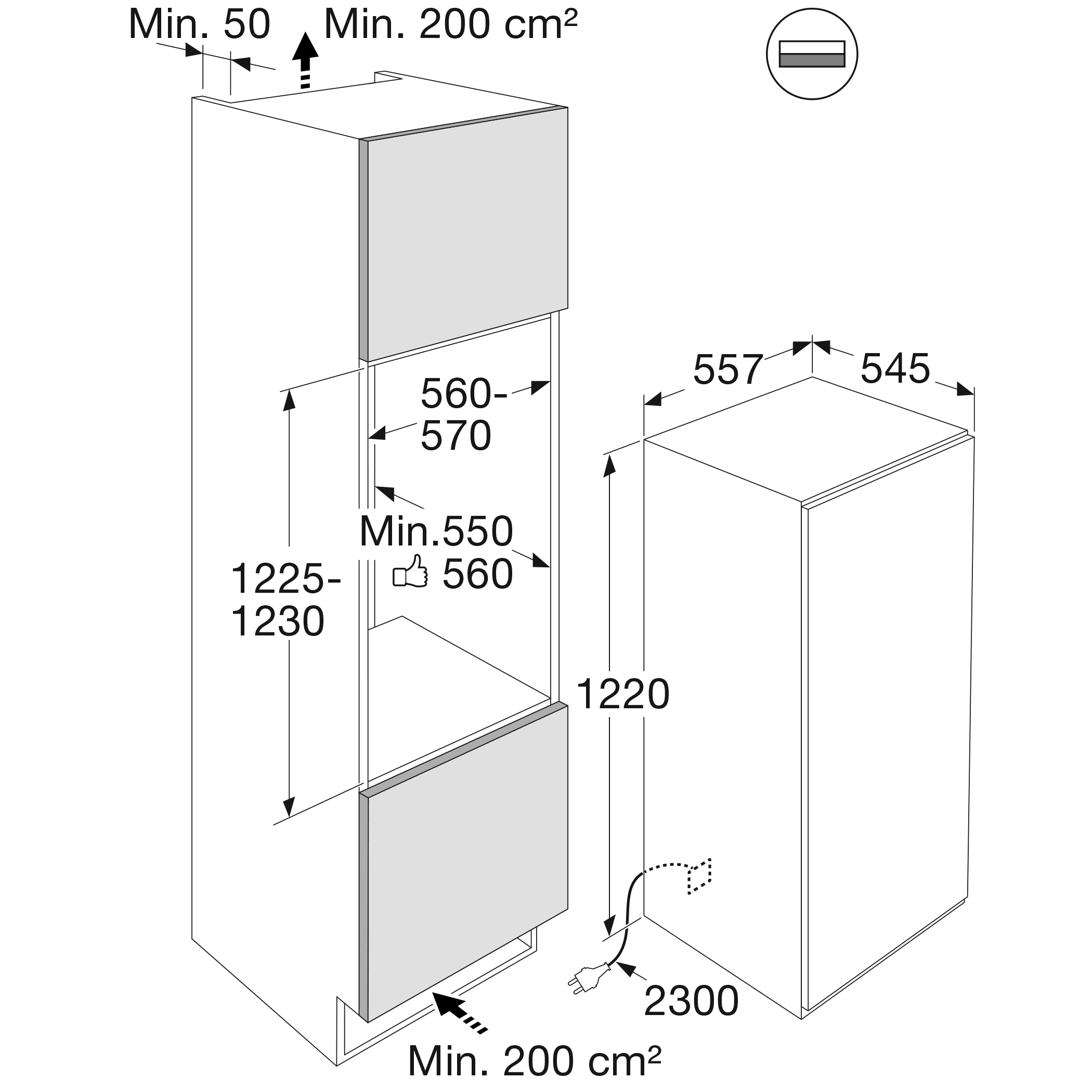 ATAG KD67122B koelkast met vriesvak  - 122cm ATAG KD67122B koelkast met vriesvak  - 122cm