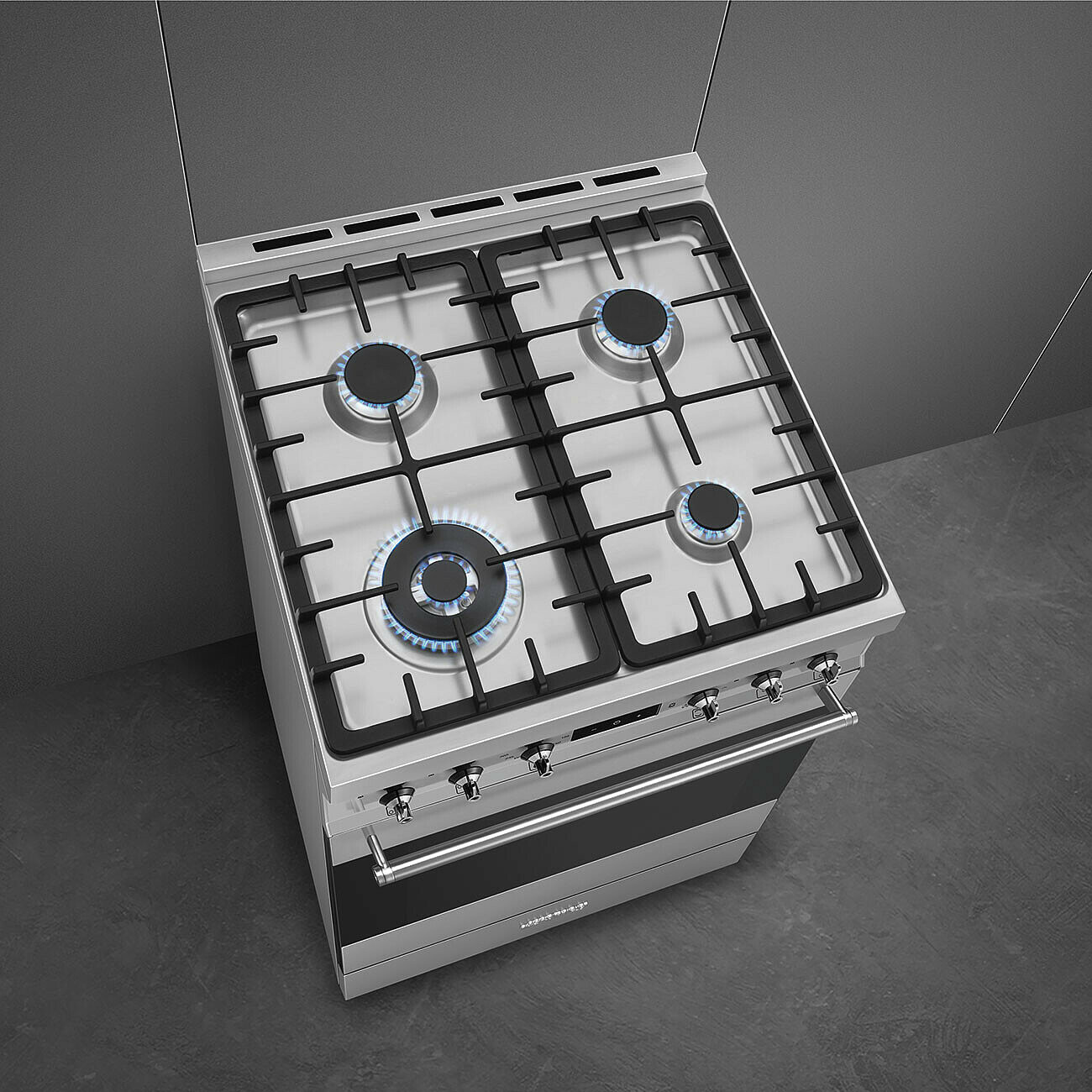 SMEG VRIJSTAAND ERT C6GMX2 fornuis met gaskookplaat - 60cm