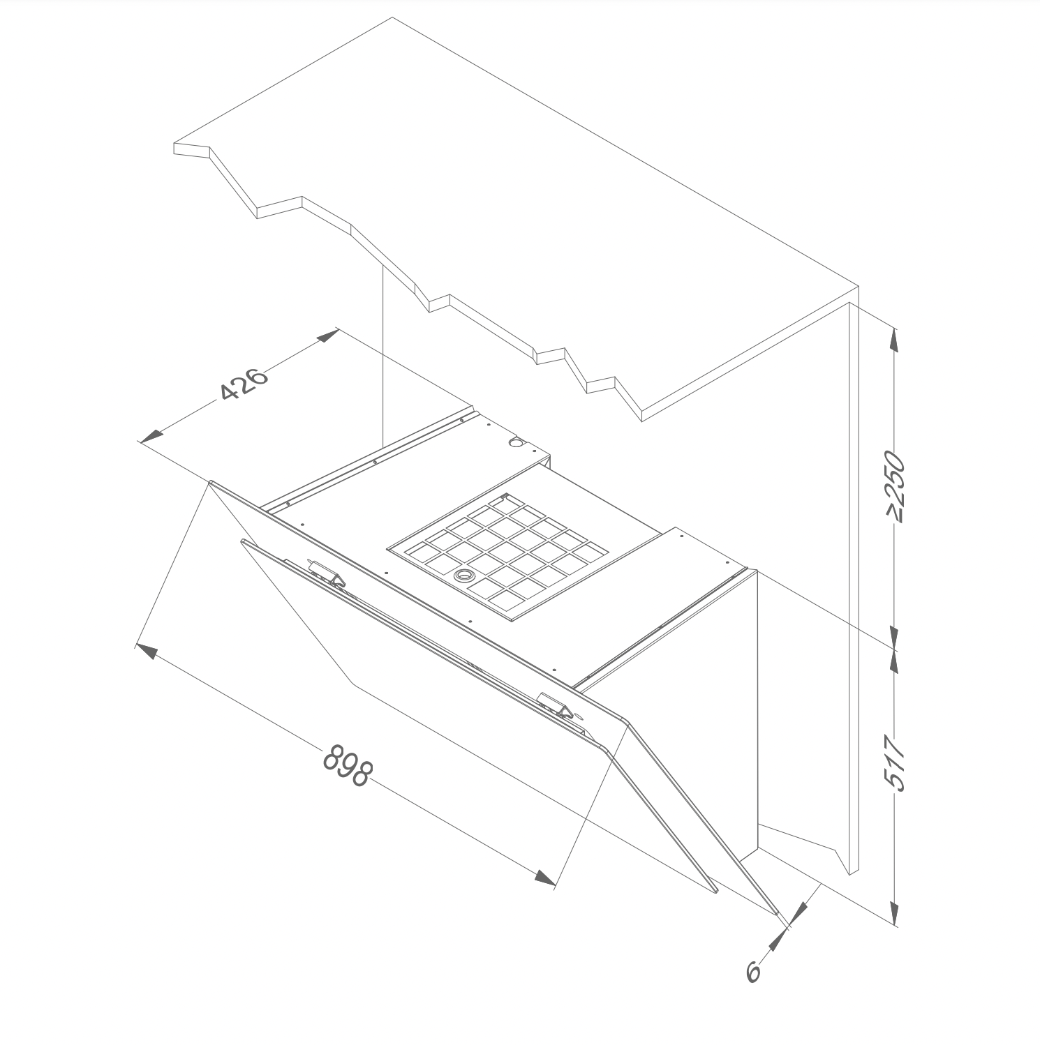NOVY 7838 Vision headfree dampkap - 90cm NOVY 7838 Vision headfree dampkap - 90cm