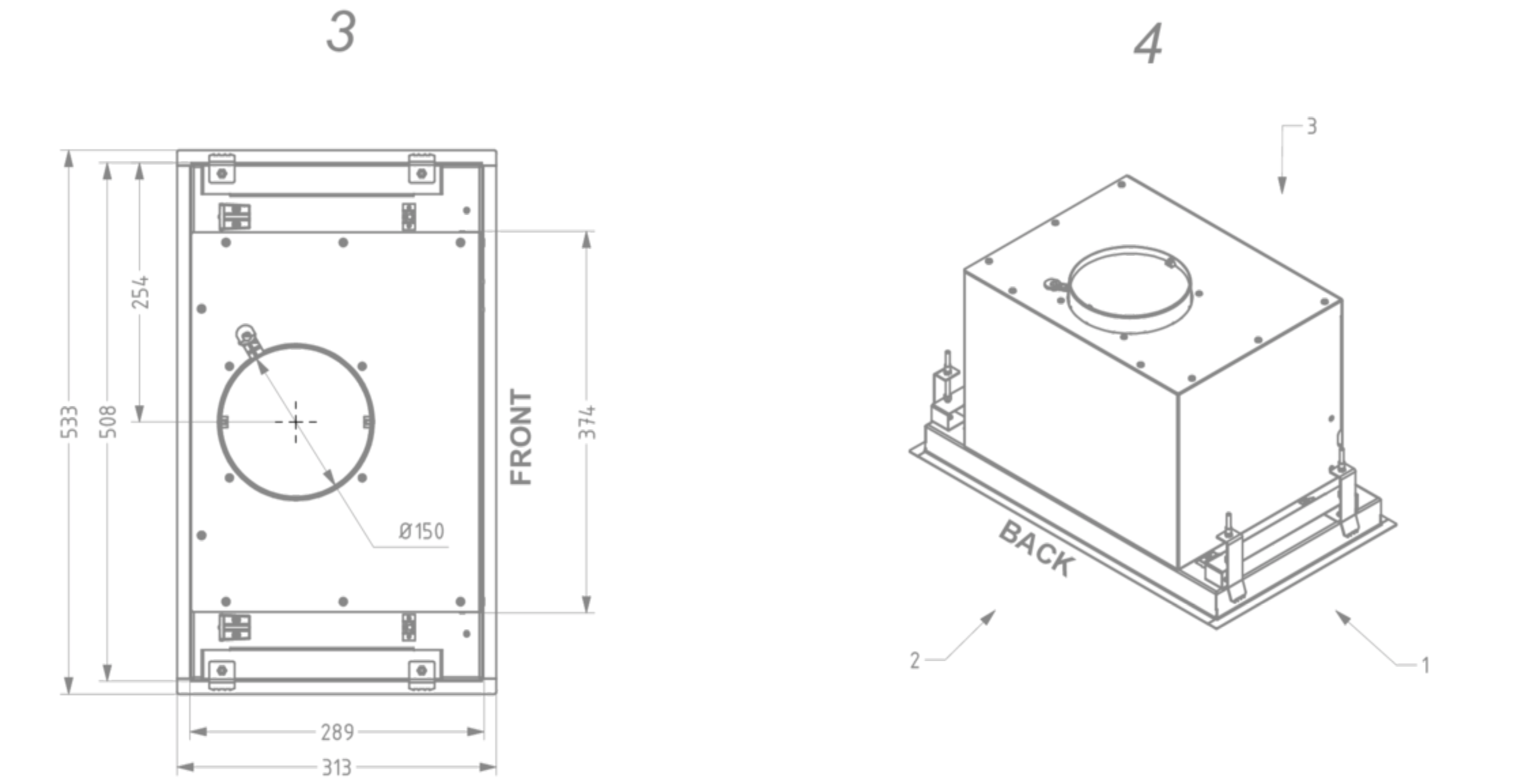 NOVY 26050 inbouw dampkap - 53cm NOVY 26050 inbouw dampkap - 53cm