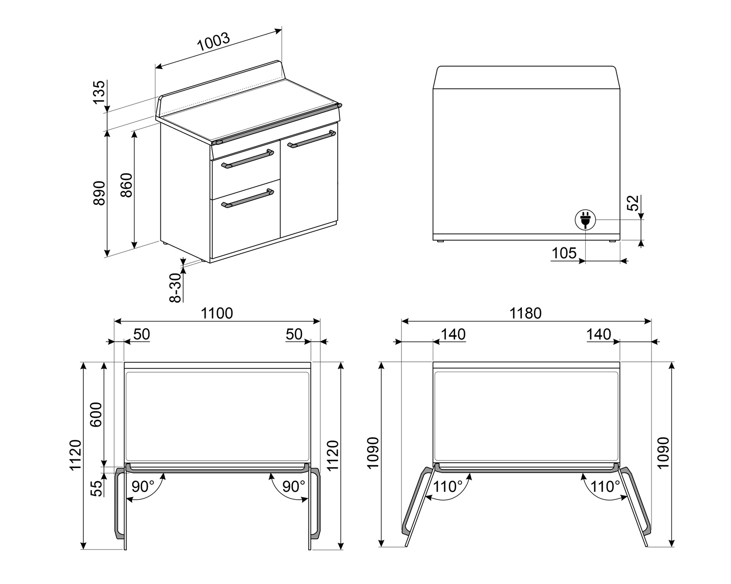 SMEG TR103IBL2 fornuis met inductie kookplaat - 100cm SMEG TR103IBL2 fornuis met inductie kookplaat - 100cm