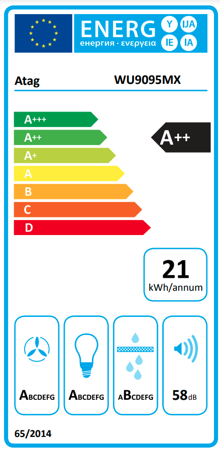 ATAG WU9095MX inbouw dampkap - 90cm ATAG WU9095MX inbouw dampkap - 90cm