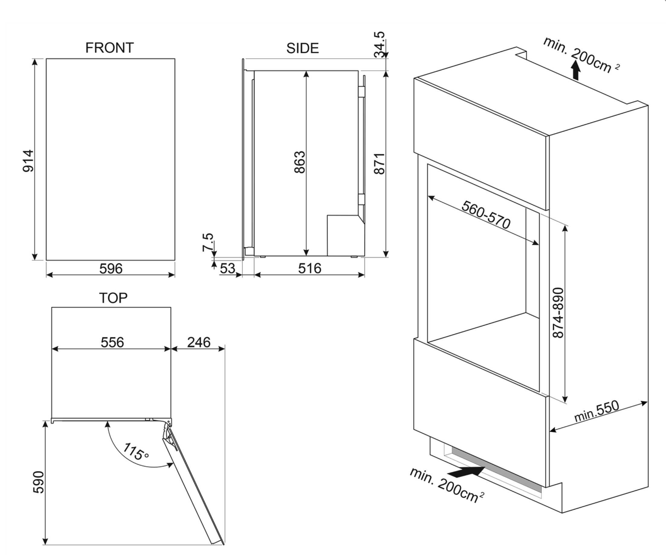 SMEG CVI040BE wijnkoelkast SMEG CVI040BE wijnkoelkast