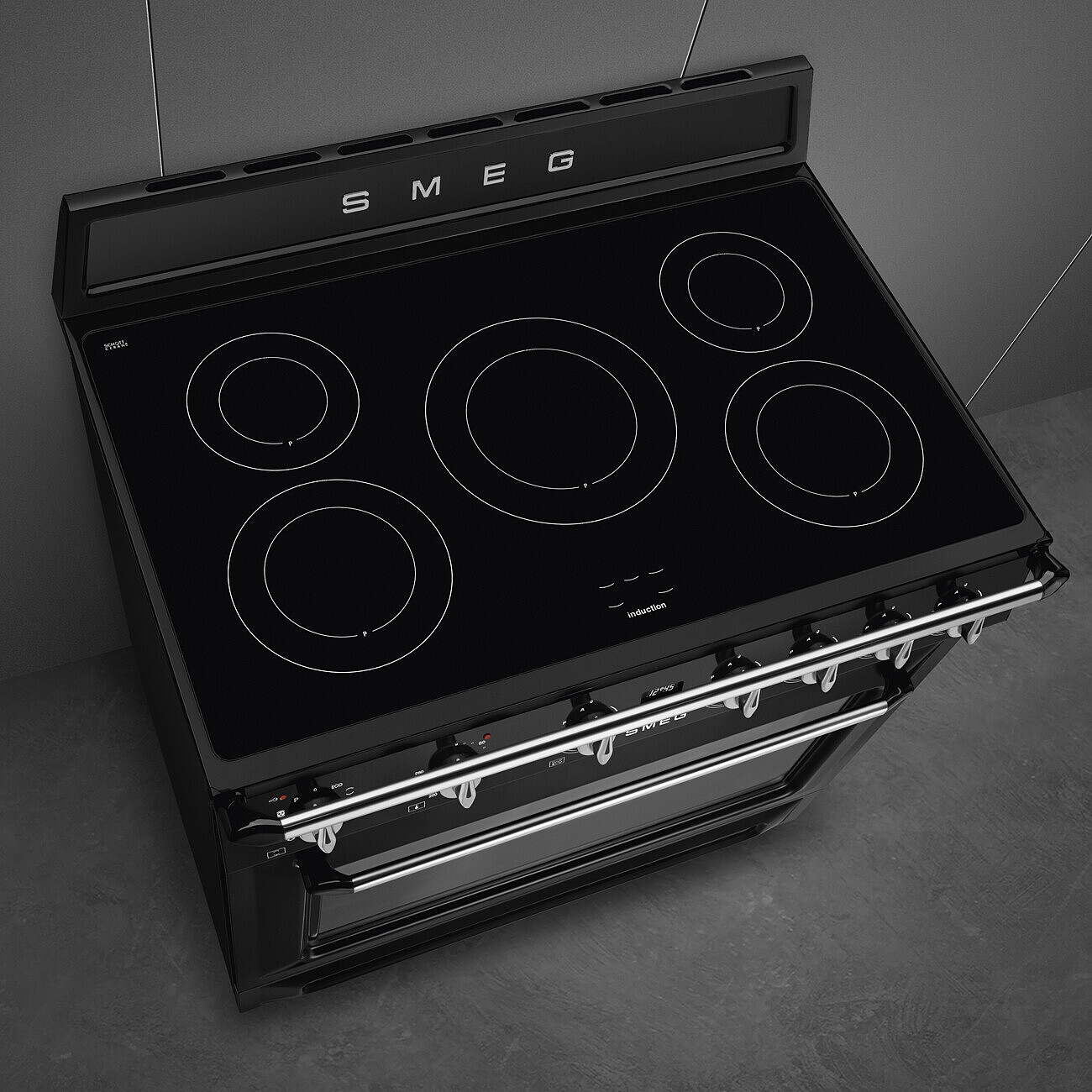 SMEG TR90IPBL fornuis met inductie kookplaat - 90cm