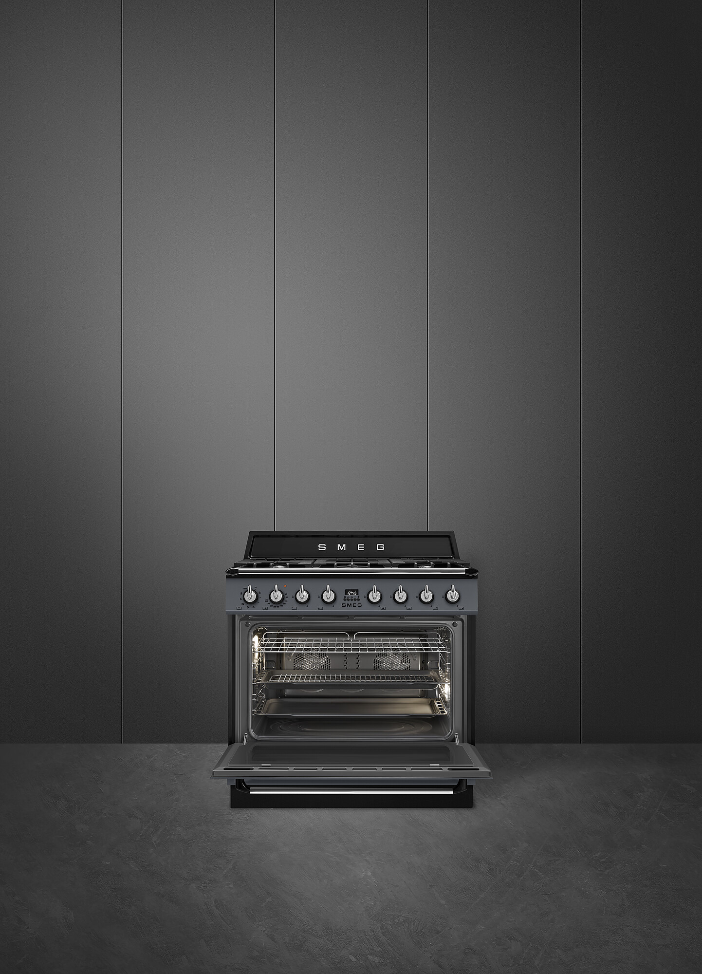 SMEG TR90GMGR fornuis met gaskookplaat - 90cm