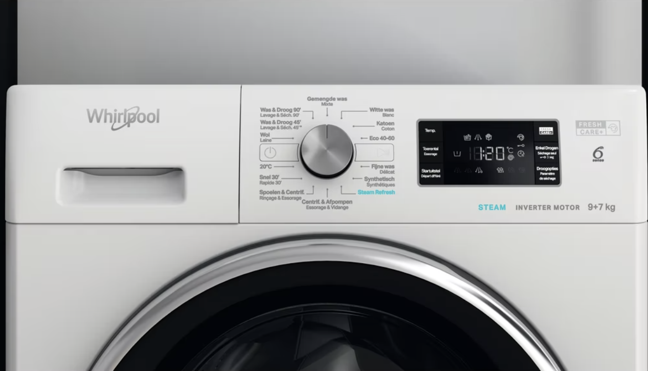 WHIRLPOOL FFWDB976258EBCVBE was- droogcombinatie WHIRLPOOL FFWDB976258EBCVBE was- droogcombinatie