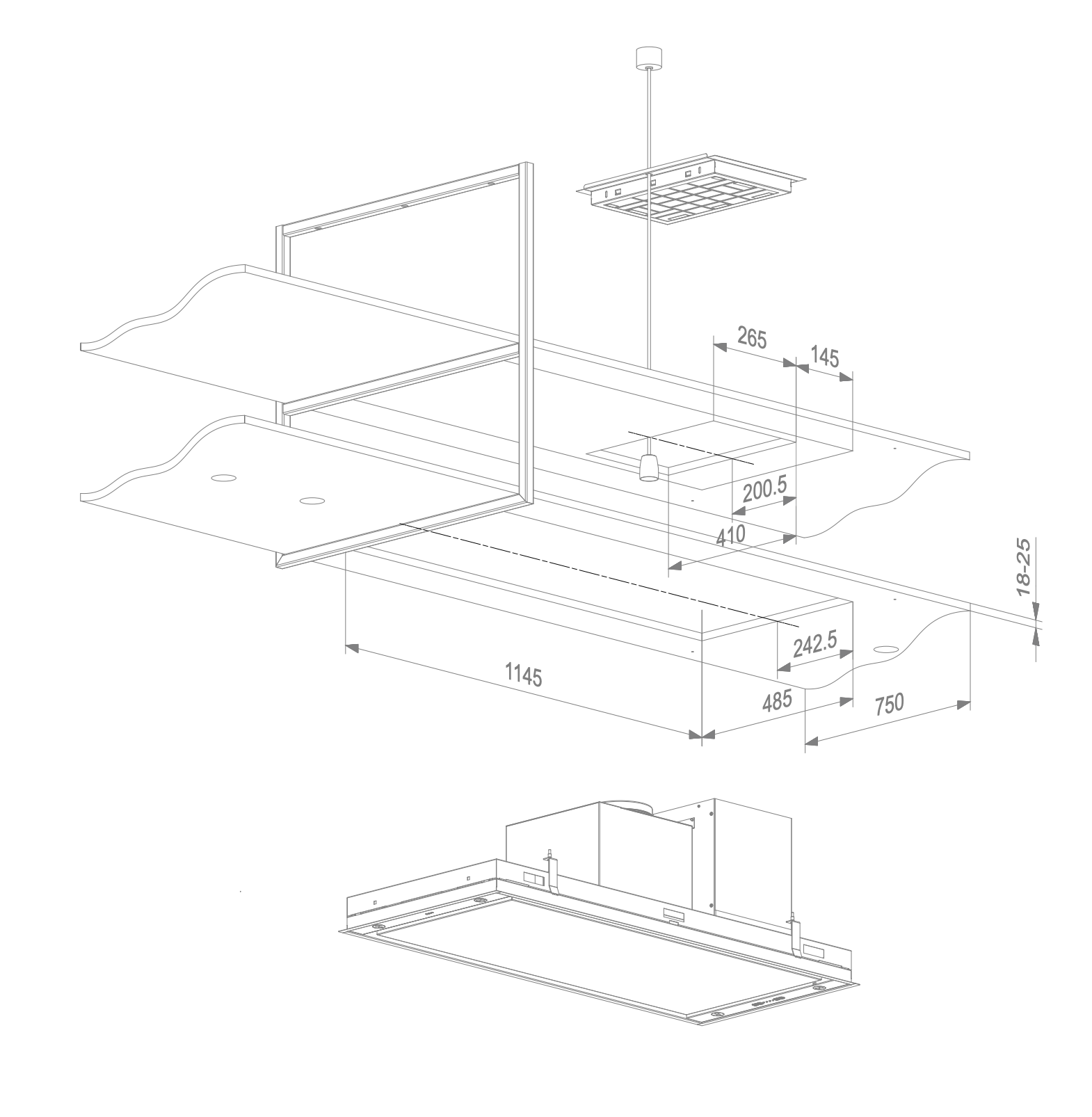 NOVY 15012 eilanddampkap - 120cm