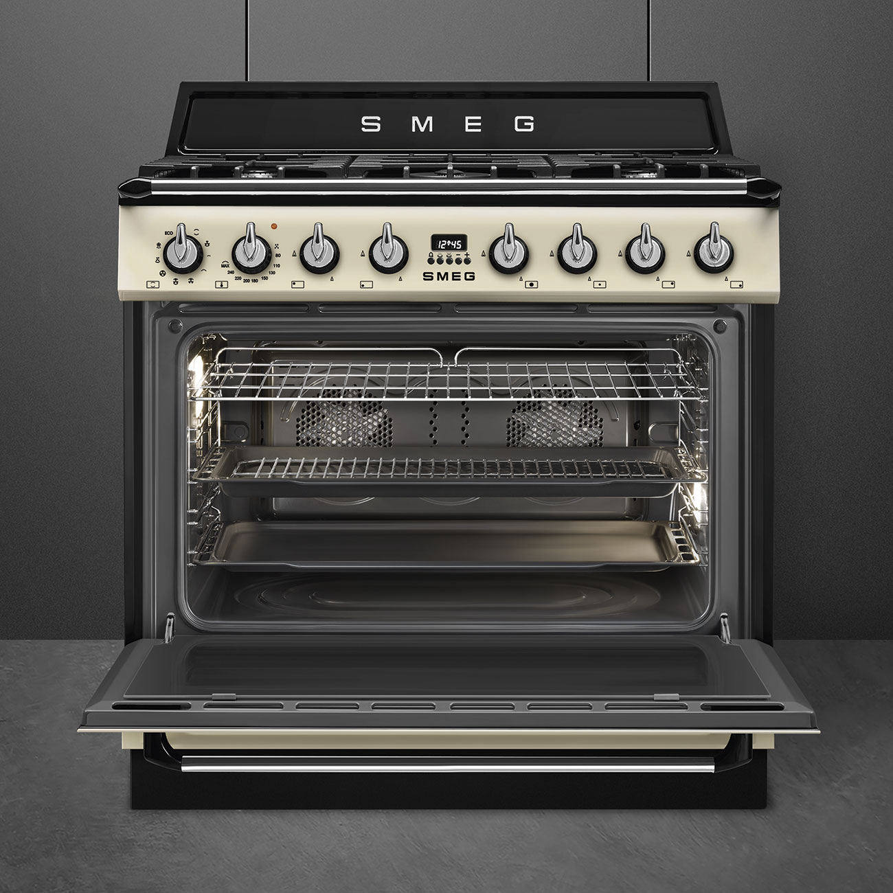 SMEG TR90GMP fornuis met gaskookplaat - 90cm