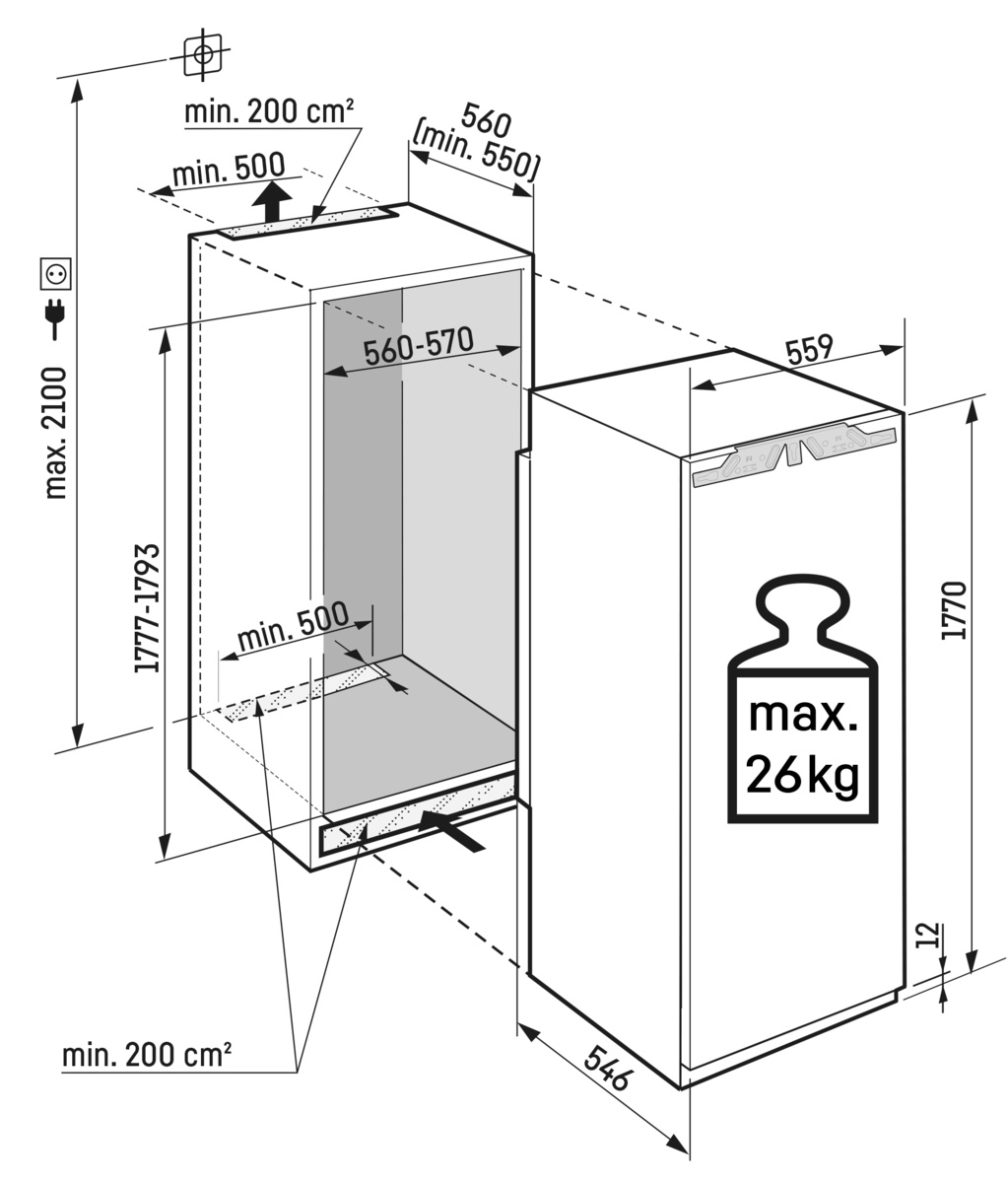 LIEBHERR IRBAC517122 koelkast met vriesvak - 178cm LIEBHERR IRBAC517122 koelkast met vriesvak - 178cm