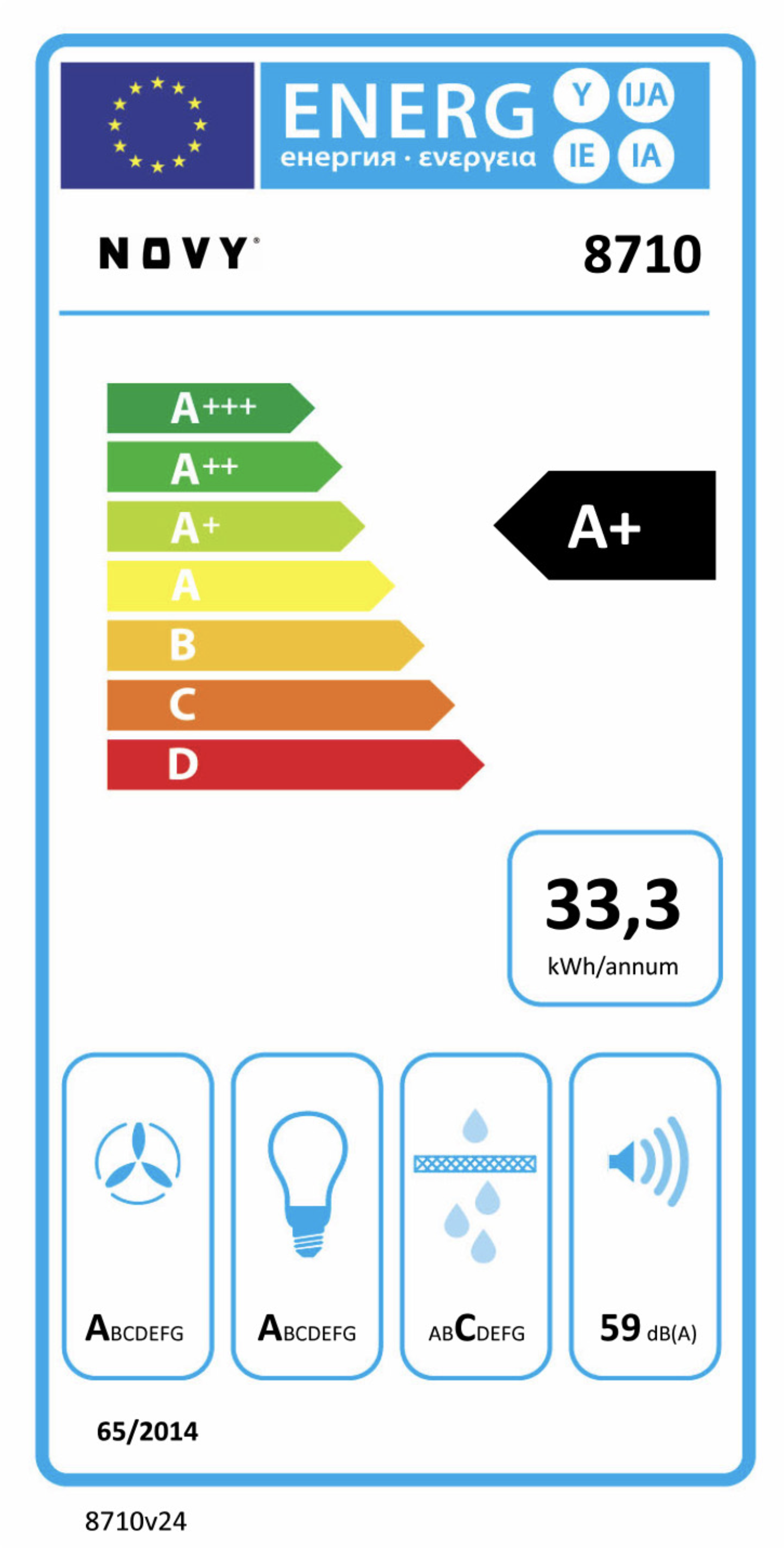 NOVY 8710 Fusion telescopische dampkap - 60cm NOVY 8710 Fusion telescopische dampkap - 60cm