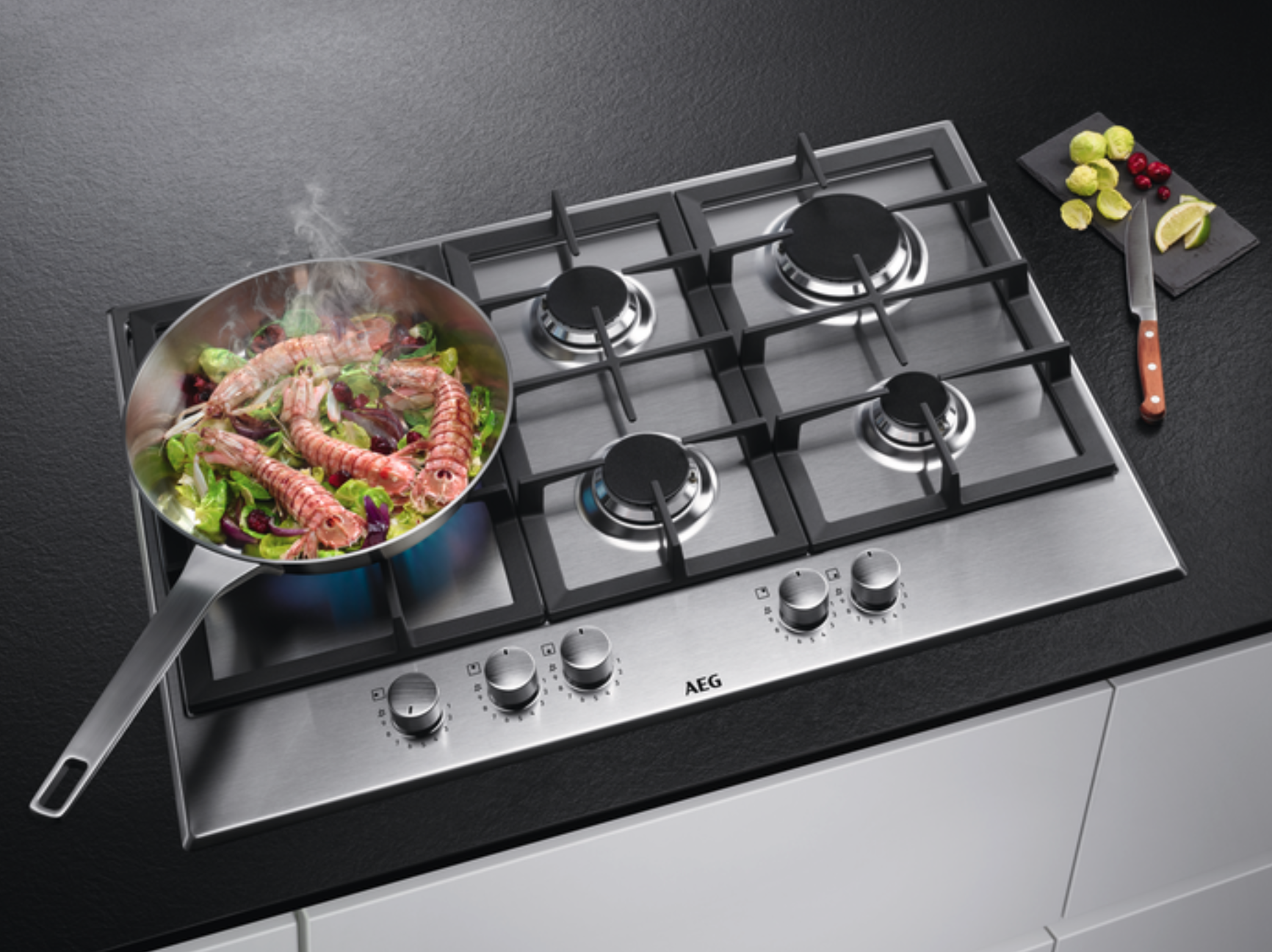 AEG HGB75520SM 6000 gaskookplaat - 75cm AEG HGB75520SM 6000 gaskookplaat - 75cm