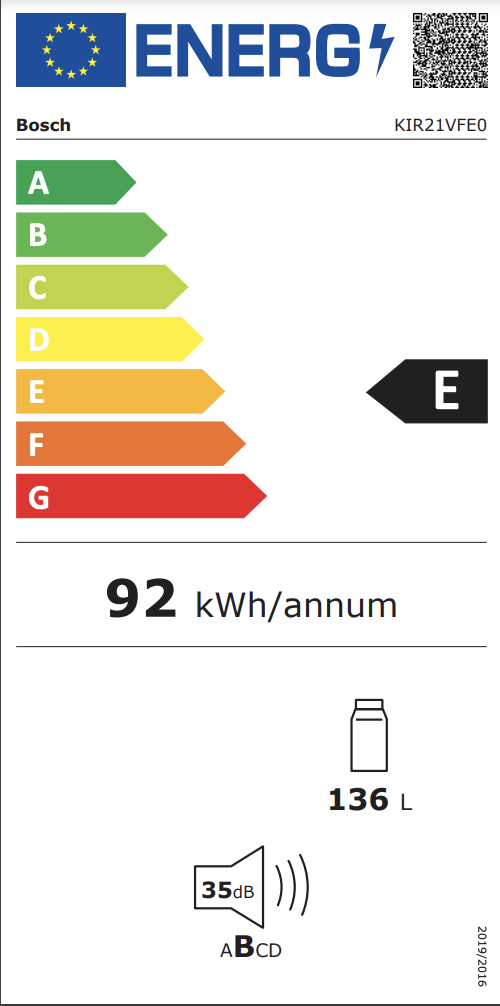 BOSCH KIR21VFE0 SERIE 4 koelkast zonder vriesvak - 88cm BOSCH KIR21VFE0 SERIE 4 koelkast zonder vriesvak - 88cm