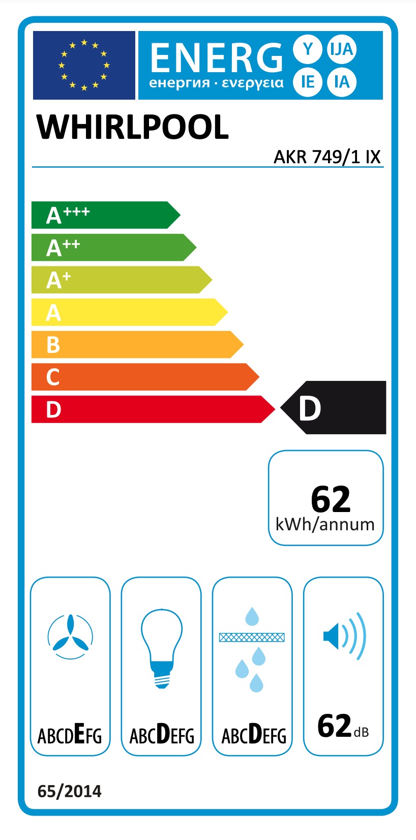 WHIRLPOOL AKR7491IX telescopische dampkap - 60cm WHIRLPOOL AKR7491IX telescopische dampkap - 60cm