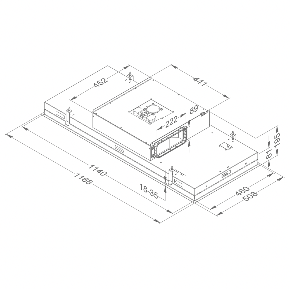 NOVY 6820 Pureline Compact plafonddampkap - 120cm NOVY 6820 Pureline Compact plafonddampkap - 120cm