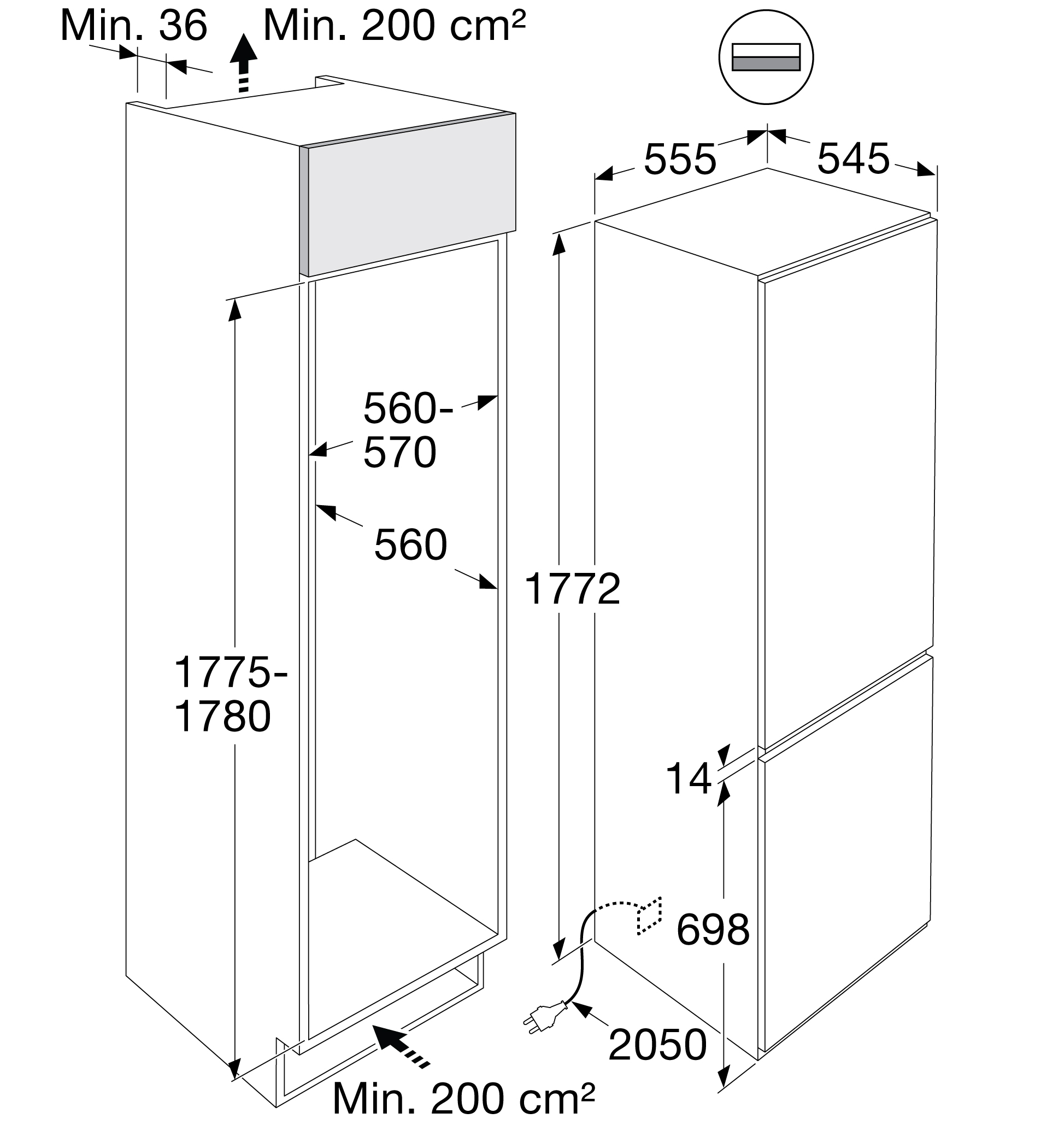 ATAG KD86178DF koelkast zonder vriesvak - 178cm