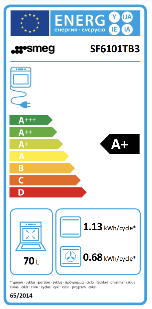 SMEG ERT SF6101TB3 multifunctionele oven - 60cm SMEG ERT SF6101TB3 multifunctionele oven - 60cm
