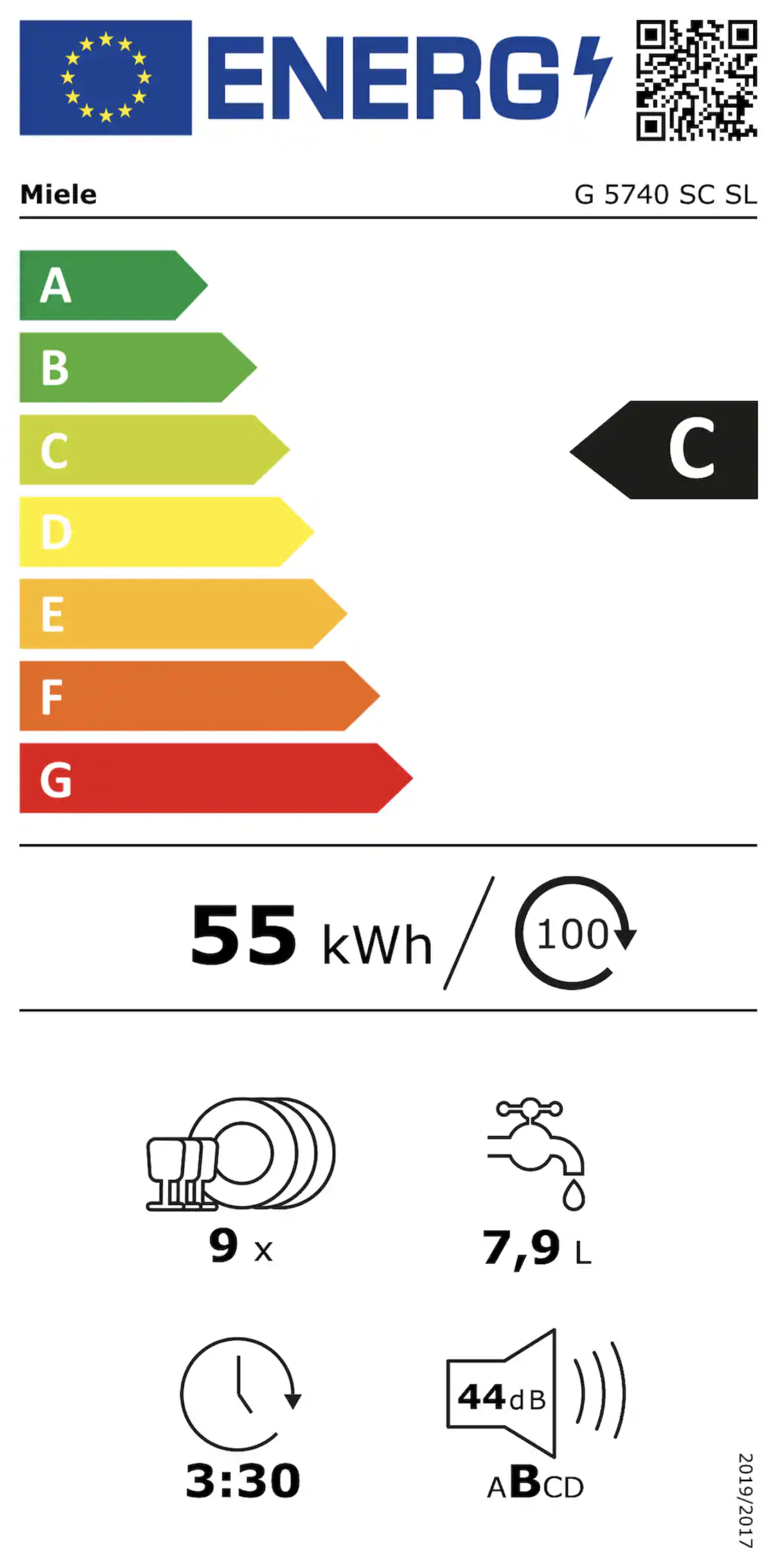 MIELE G5740SCBW vrijstaande vaatwasser