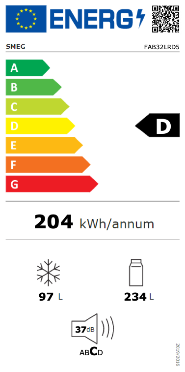 SMEG FAB32LRD5 vrijstaande koel-/vriescombinatie - 197cm SMEG FAB32LRD5 vrijstaande koel-/vriescombinatie - 197cm