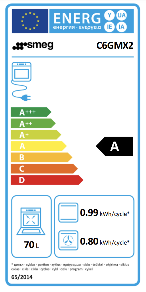 SMEG VRIJSTAAND ERT C6GMX2 fornuis met gaskookplaat - 60cm SMEG VRIJSTAAND ERT C6GMX2 fornuis met gaskookplaat - 60cm