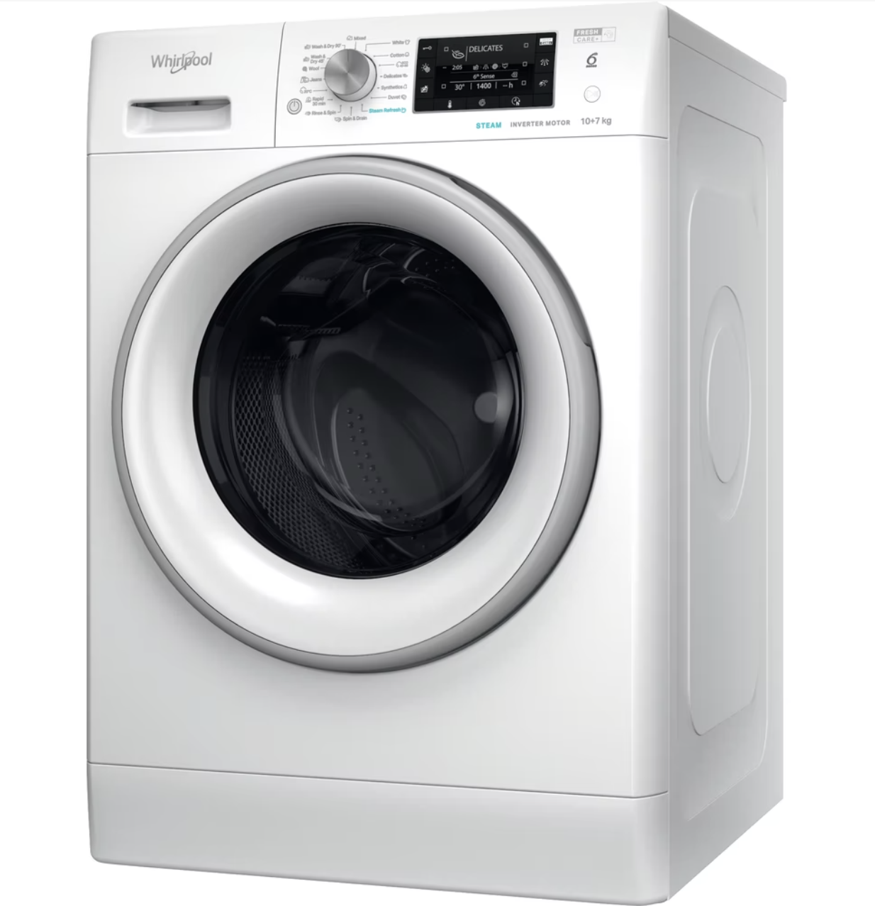 WHIRLPOOL FFWDD1076258SVEE was- droogcombinatie