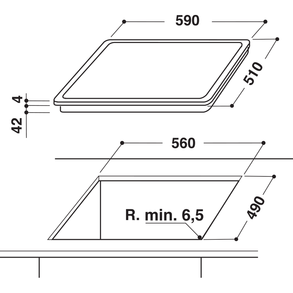 WHIRLPOOL AKT8210LX vitrokeramische kookplaat - 58cm WHIRLPOOL AKT8210LX vitrokeramische kookplaat - 58cm