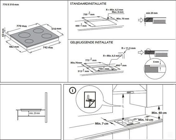 WHIRLPOOL AKT8360LX vitrokeramische kookplaat - 77cm WHIRLPOOL AKT8360LX vitrokeramische kookplaat - 77cm