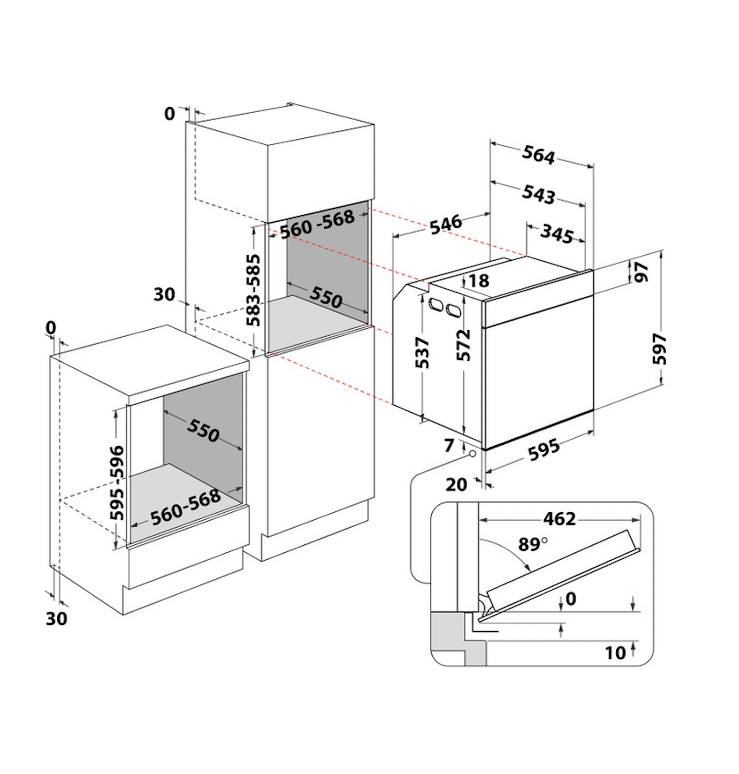WHIRLPOOL WOI5S8HM2SBA multifunctionele oven WHIRLPOOL WOI5S8HM2SBA multifunctionele oven