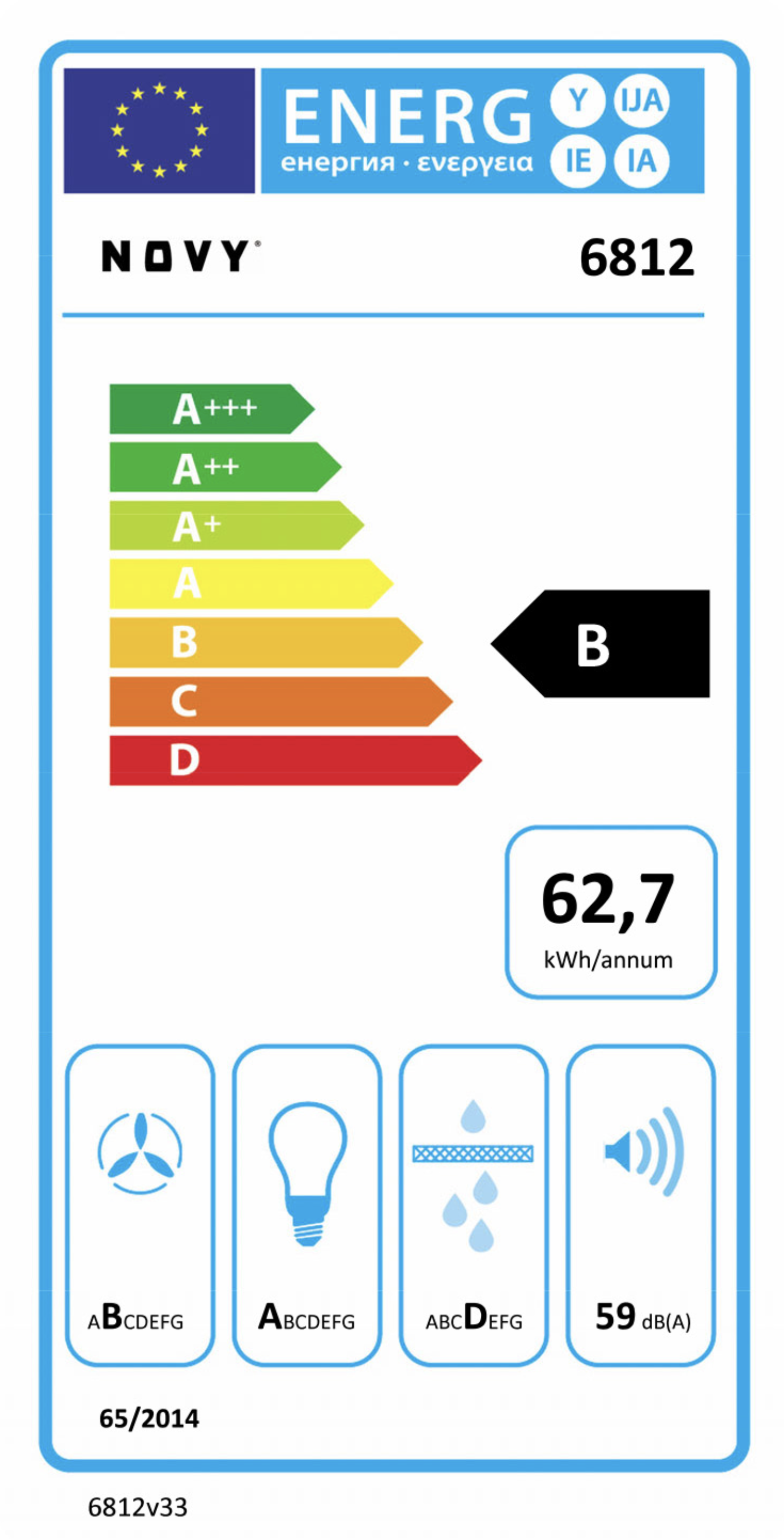 NOVY 6812 Pureline Compact plafonddampkap - 90cm NOVY 6812 Pureline Compact plafonddampkap - 90cm
