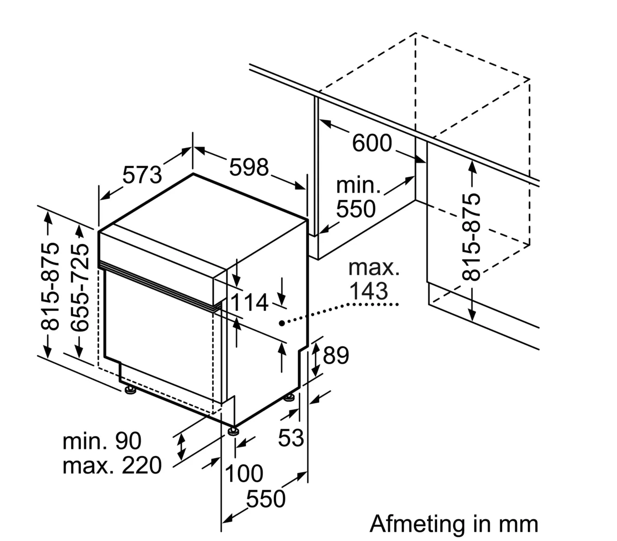 BOSCH SMI4HBS23E SERIE 4 vaatwasser met bedieningspaneel BOSCH SMI4HBS23E SERIE 4 vaatwasser met bedieningspaneel
