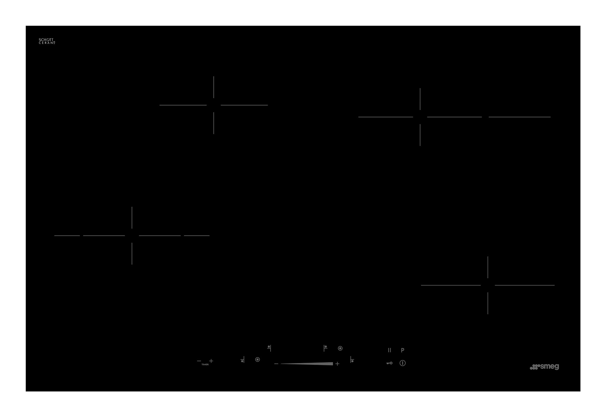 SMEG SE484EMTD vitrokeramische kookplaat - 80cm SMEG SE484EMTD vitrokeramische kookplaat - 80cm