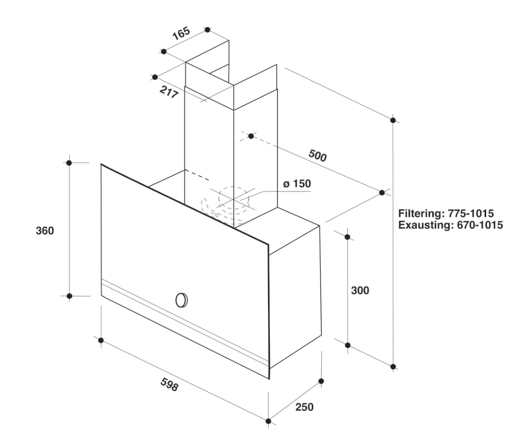 WHIRLPOOL WHVA62FLMK headree dampkap - 60cm WHIRLPOOL WHVA62FLMK headree dampkap - 60cm