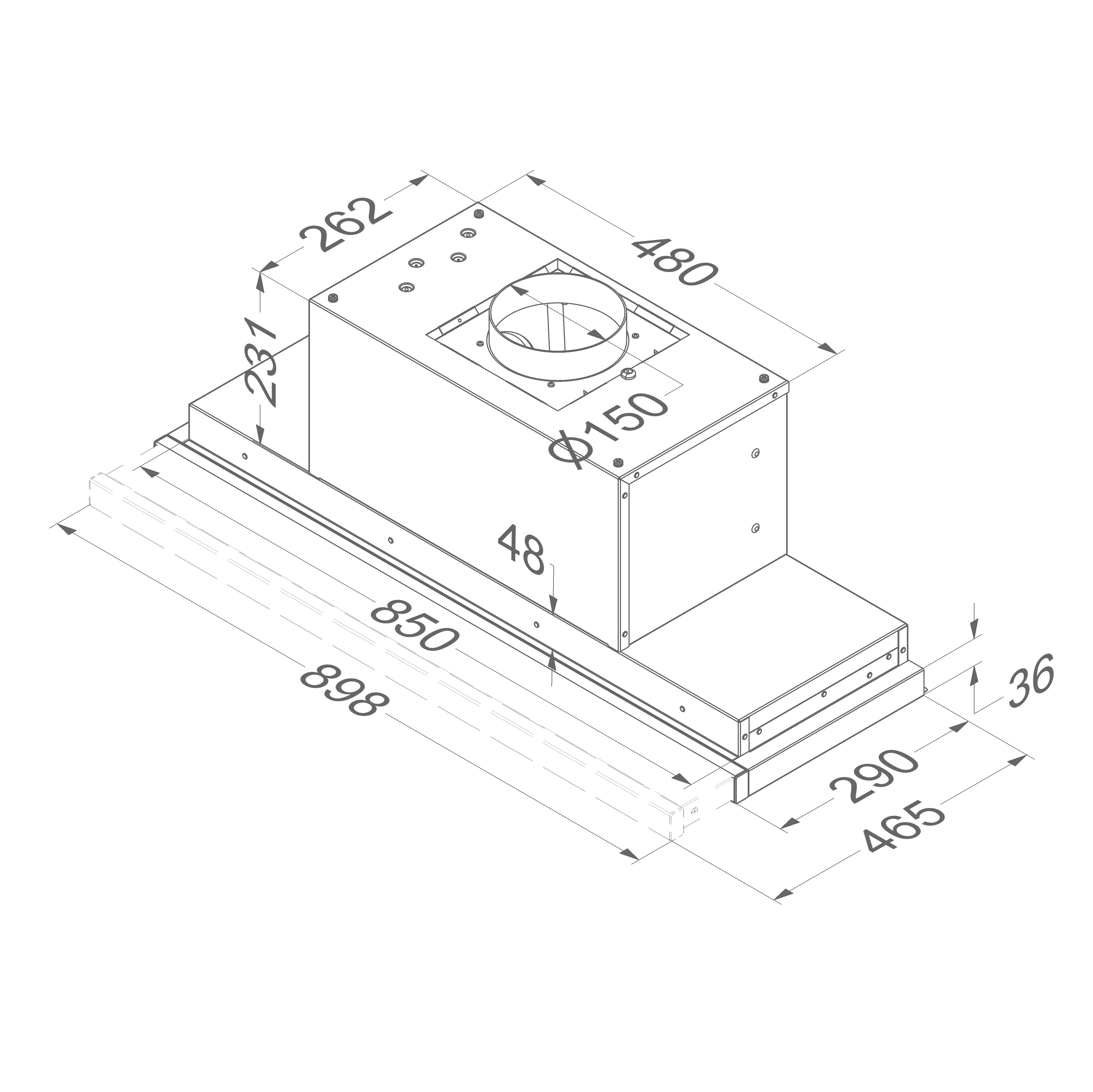 NOVY 655 telescopische dampkap - 90cm