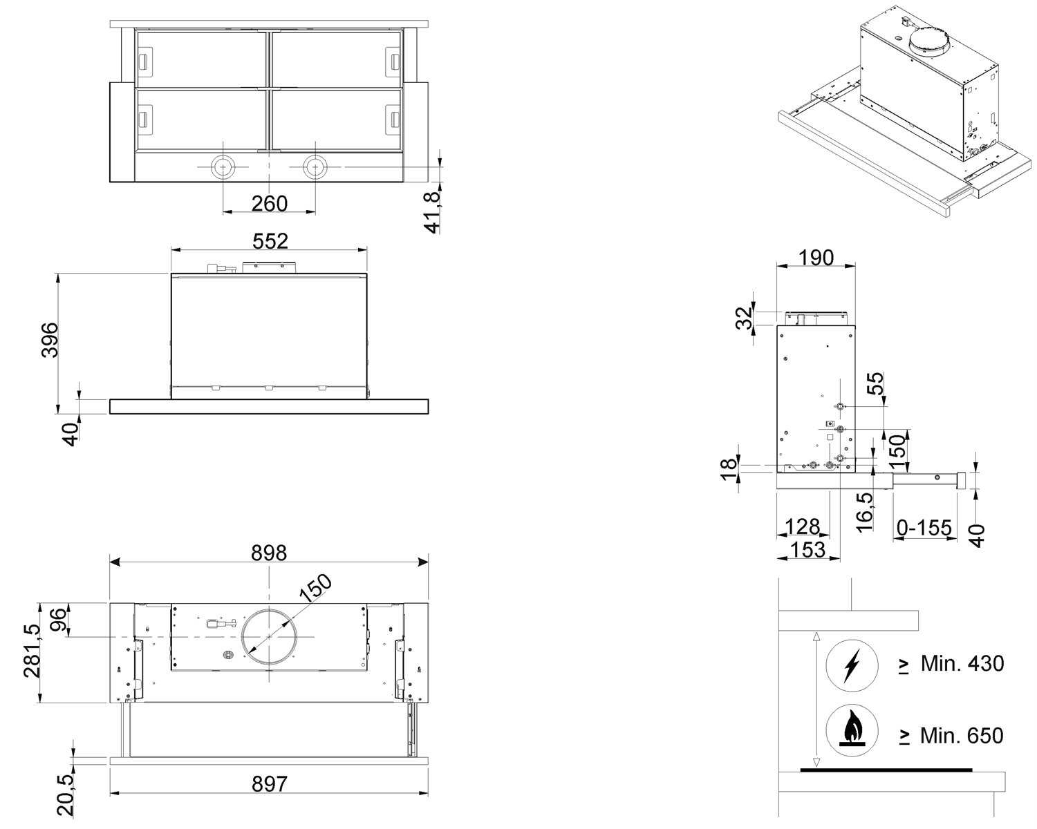 SMEG KSET999XE telescopische dampkap - 90cm SMEG KSET999XE telescopische dampkap - 90cm