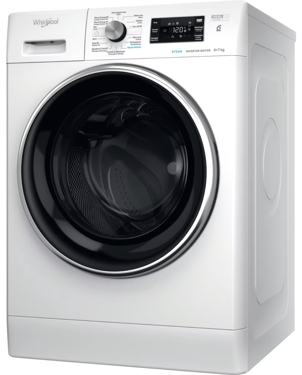 WHIRLPOOL FFWDB976258EBCVBE was- droogcombinatie WHIRLPOOL FFWDB976258EBCVBE was- droogcombinatie