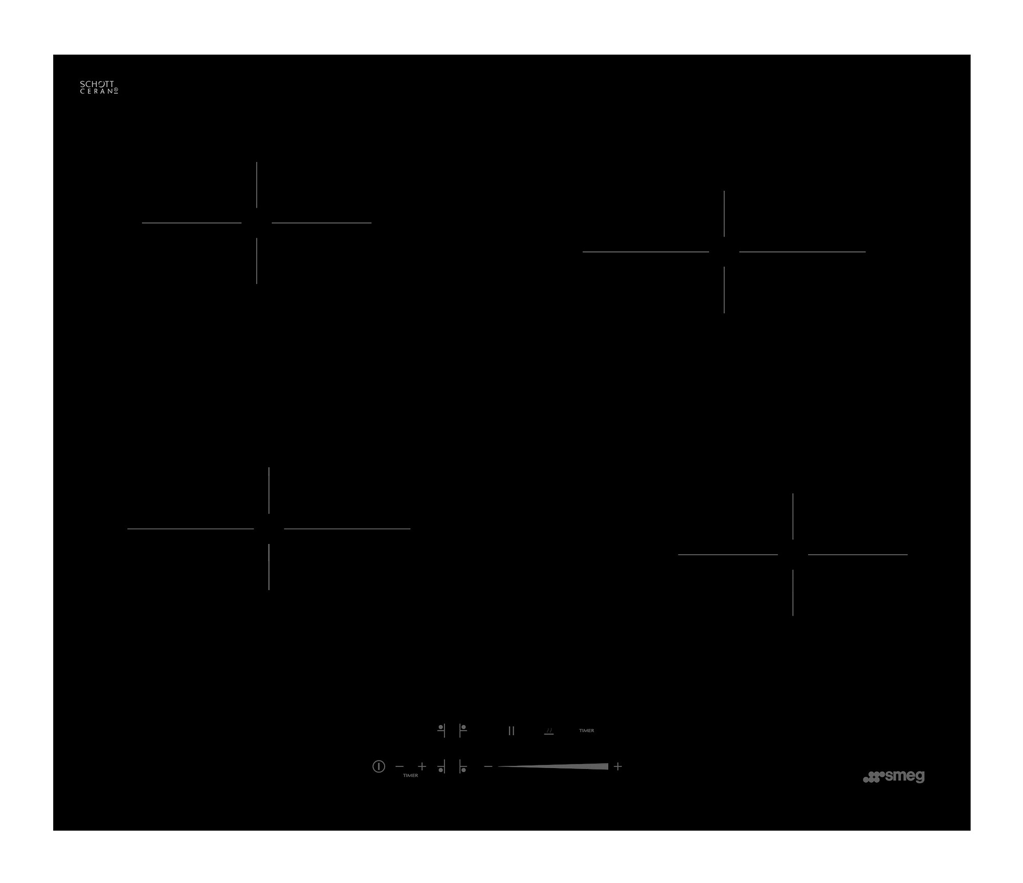 SMEG SE464TD vitrokeramische kookplaat - 60cm SMEG SE464TD vitrokeramische kookplaat - 60cm