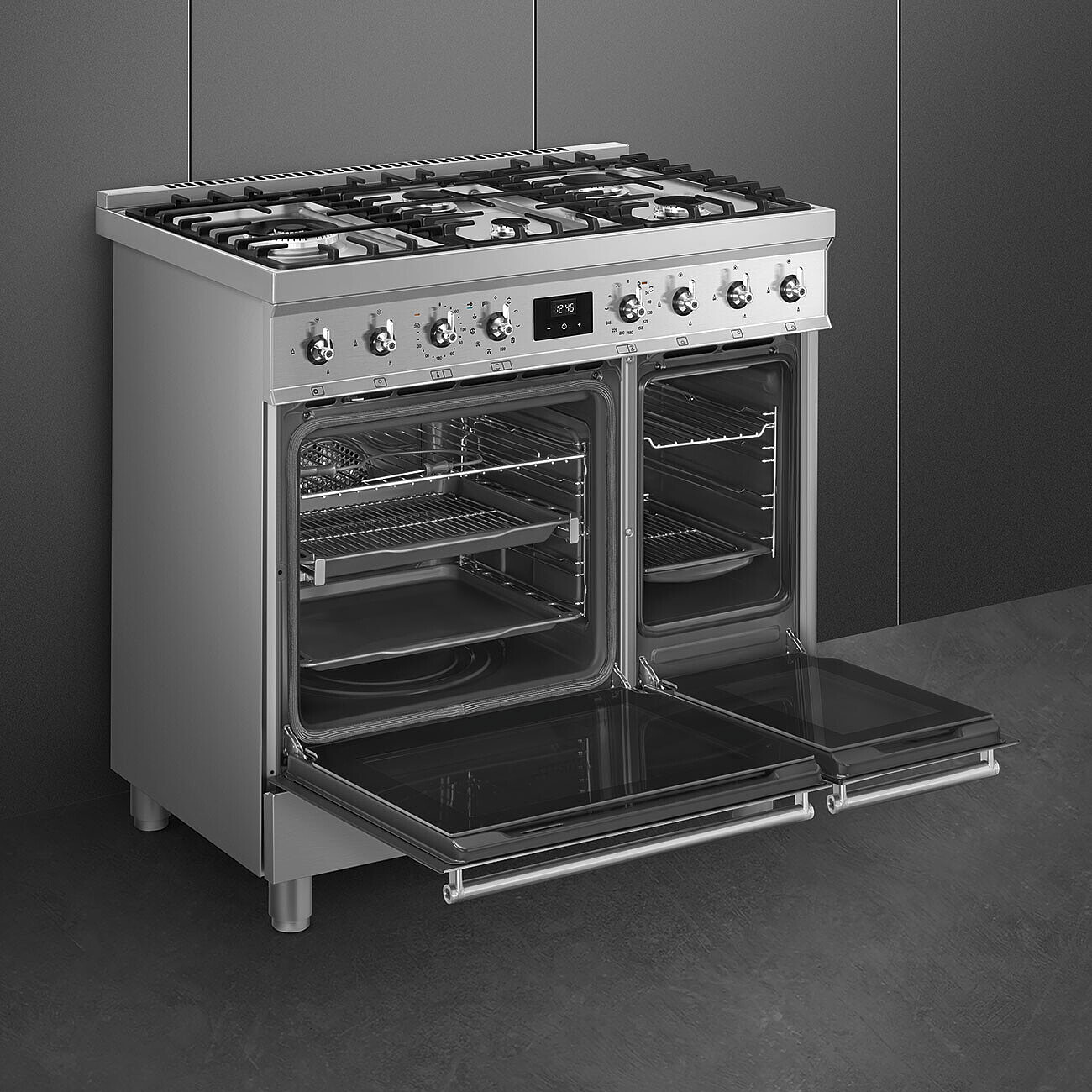 SMEG C92GPX2 fornuis met gaskookplaat - 90cm