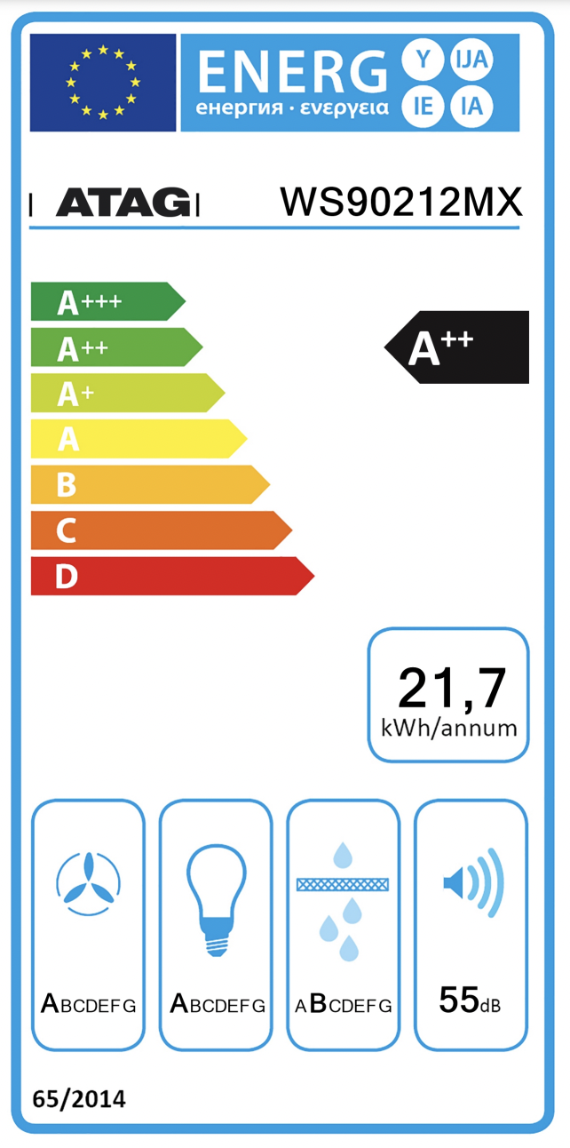 ATAG WS90212MX wandschouwdampkap - 90cm ATAG WS90212MX wandschouwdampkap - 90cm