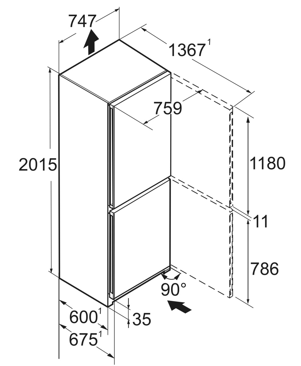 LIEBHERR CBNBSC778I20 vrijstaande koel-/vriescombinatie - 201cm LIEBHERR CBNBSC778I20 vrijstaande koel-/vriescombinatie - 201cm