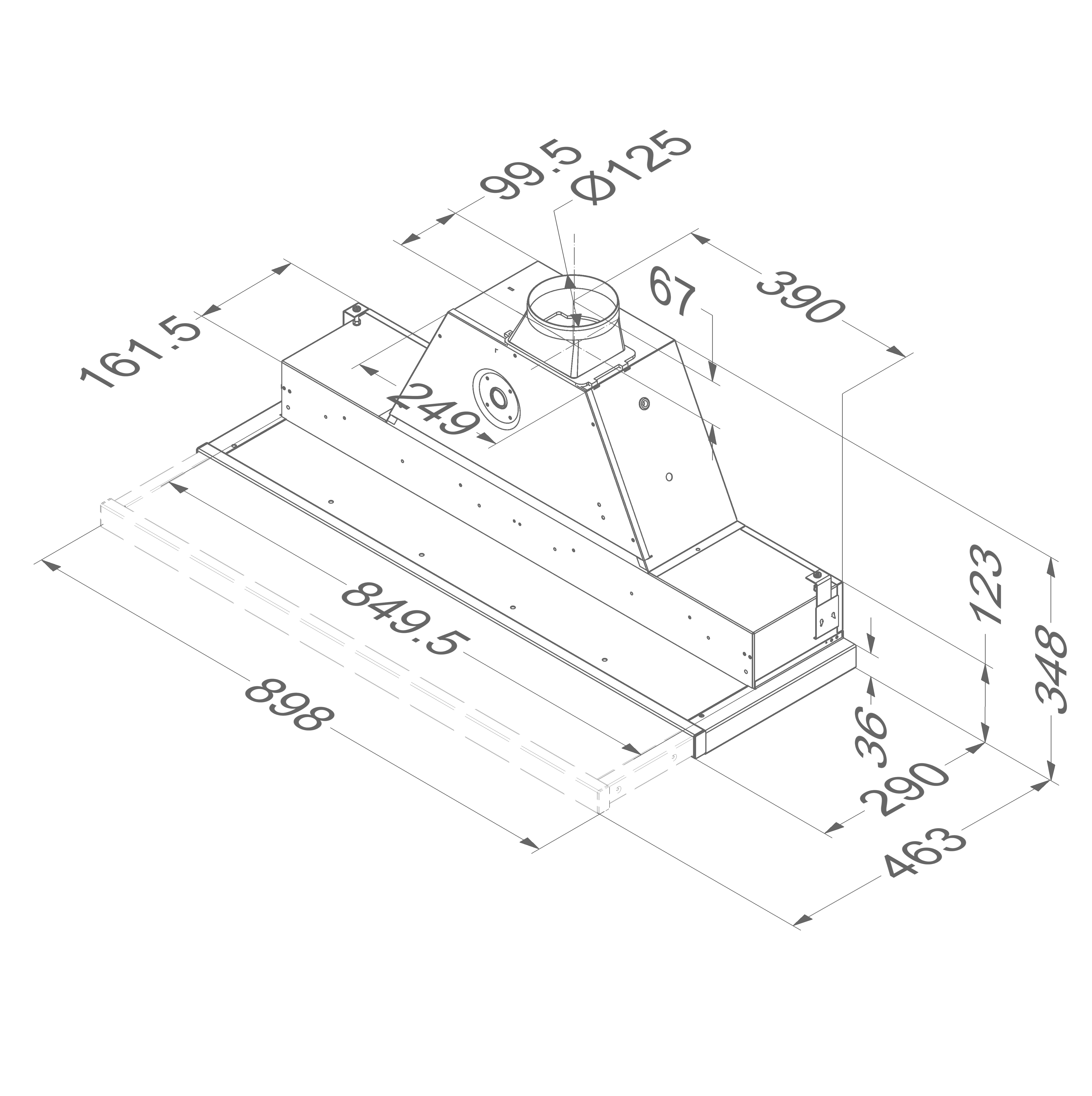 NOVY 691 telescopische dampkap - 90cm NOVY 691 telescopische dampkap - 90cm