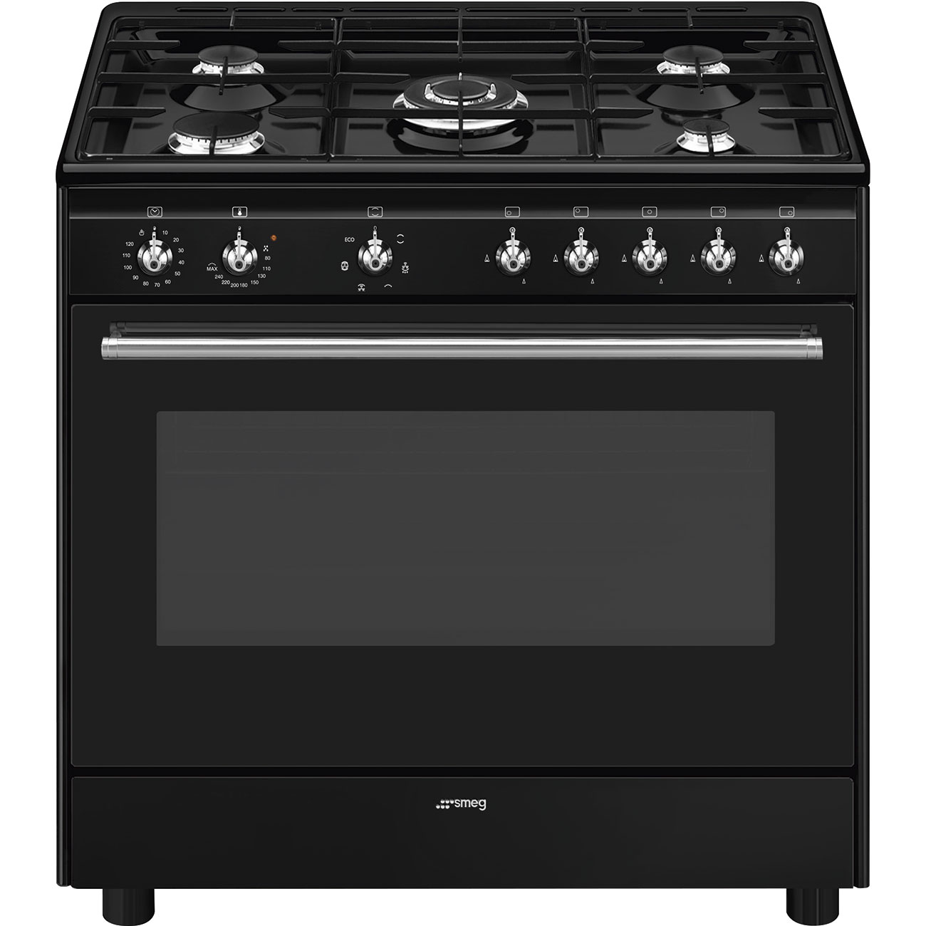 SMEG VRIJSTAAND ERT CX91GMBL fornuis met gaskookplaat - 90cm SMEG VRIJSTAAND ERT CX91GMBL fornuis met gaskookplaat - 90cm