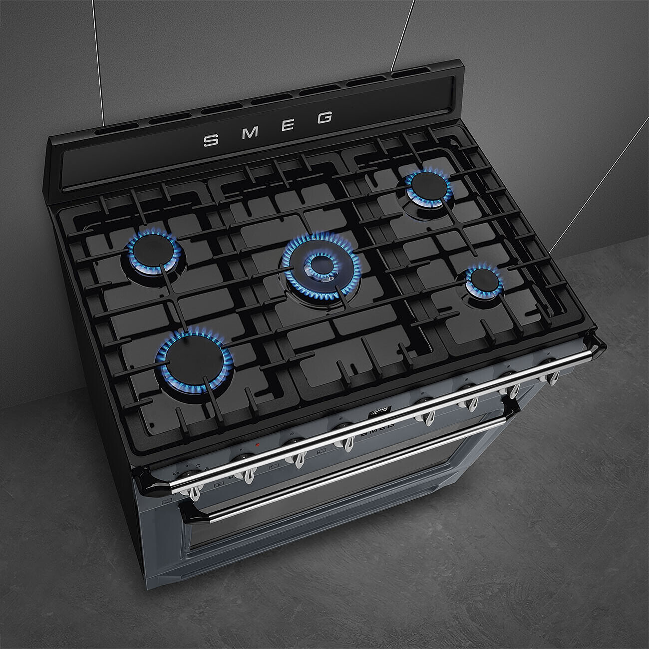 SMEG TR90GMGR fornuis met gaskookplaat - 90cm
